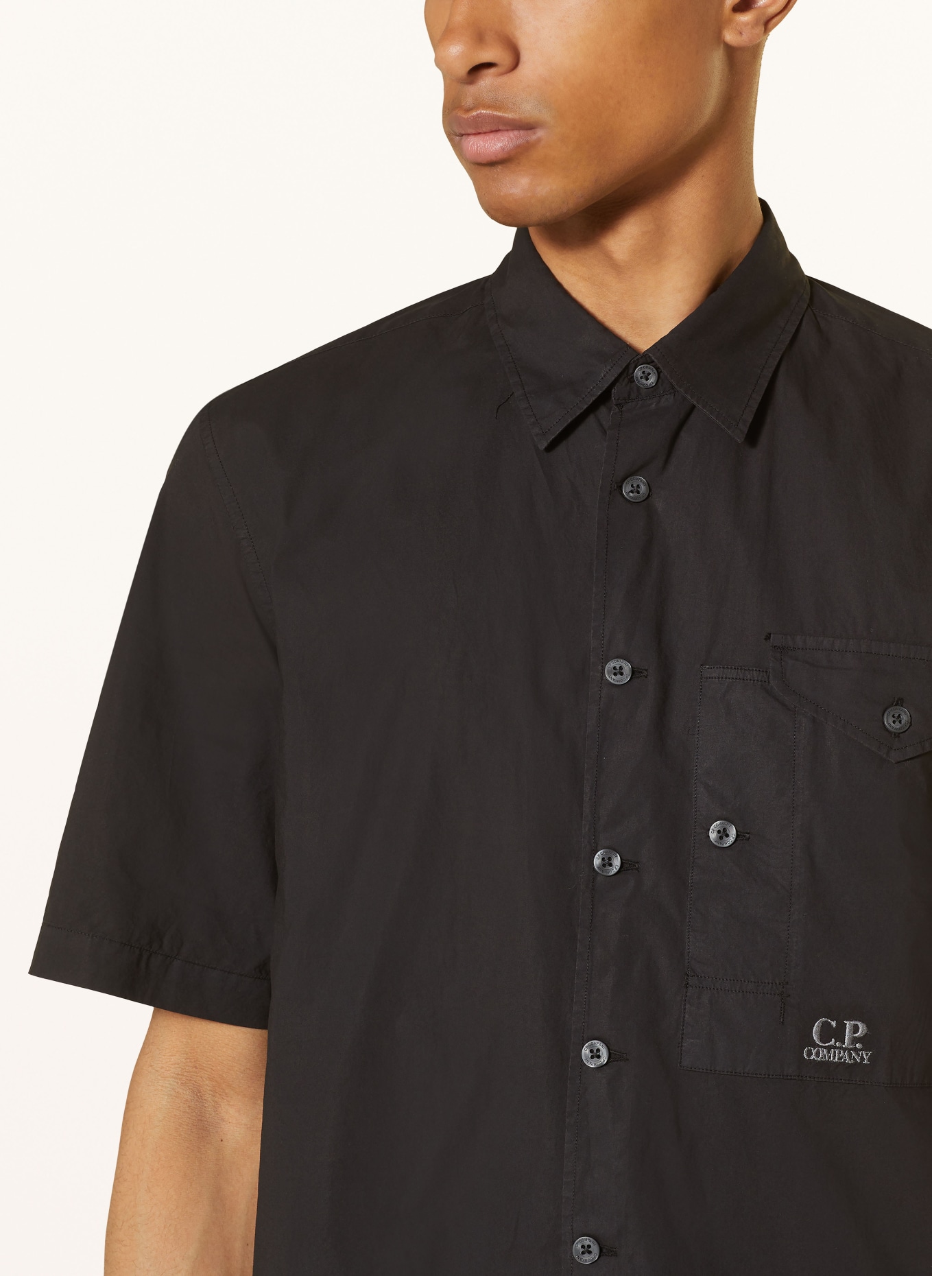 C.P. COMPANY Short sleeve shirt comfort fit, Color: BLACK (Image 4)