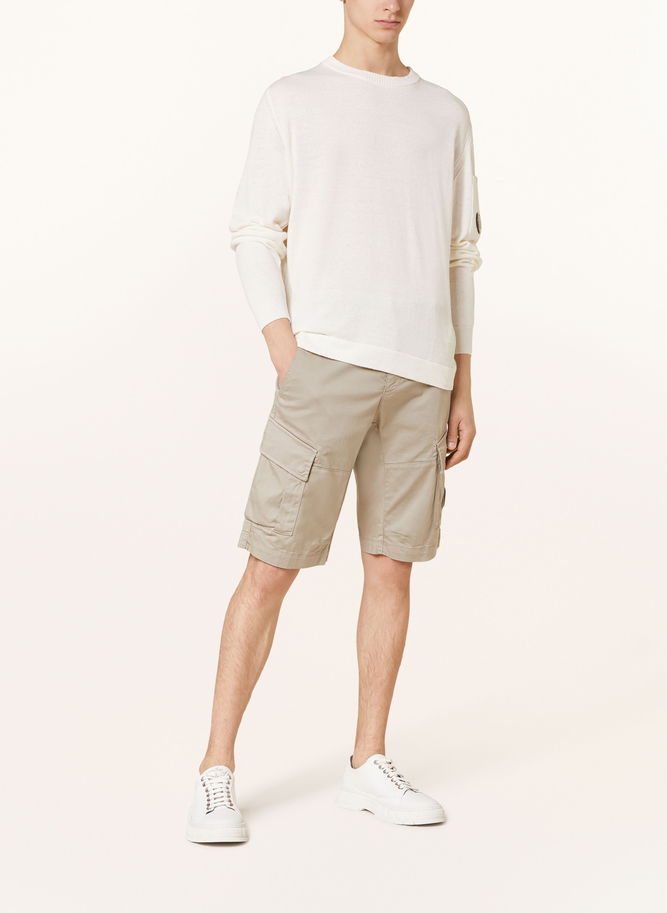 C.P. COMPANY Sweater with linen, Color: ECRU (Image 2)