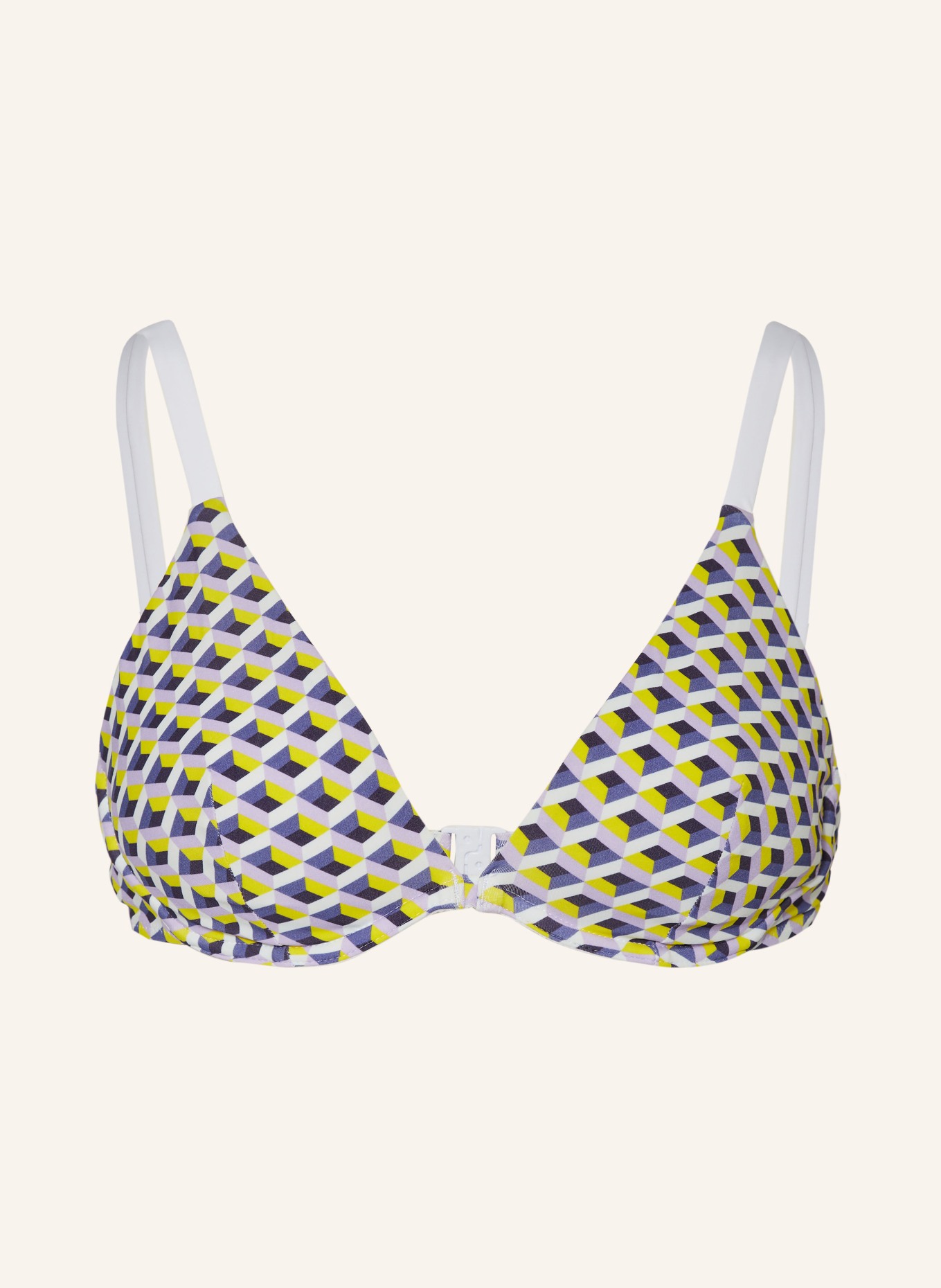 Passionata Underwired bikini top HANAE, Color: WHITE/ LIGHT PURPLE/ YELLOW (Image 1)