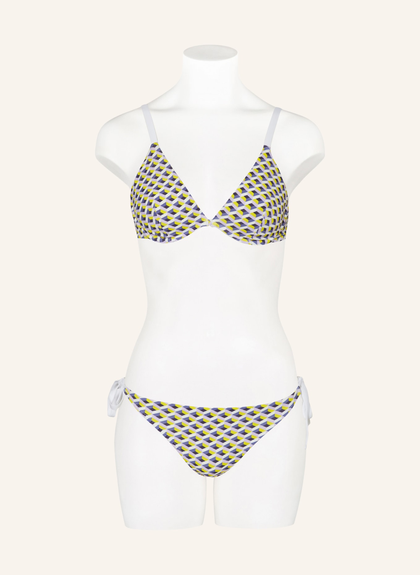 Passionata Underwired bikini top HANAE, Color: WHITE/ LIGHT PURPLE/ YELLOW (Image 2)
