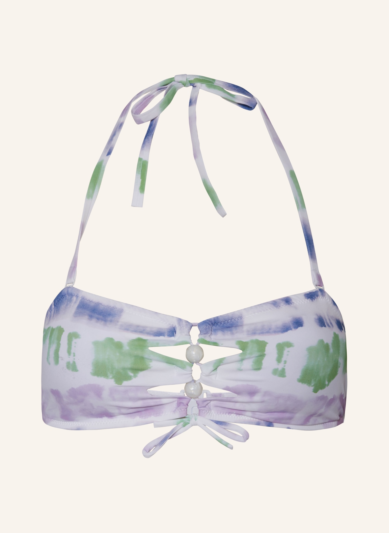 Passionata Bandeau bikini top AMBRE, Color: WHITE/ LIGHT PURPLE/ LIGHT GREEN (Image 1)