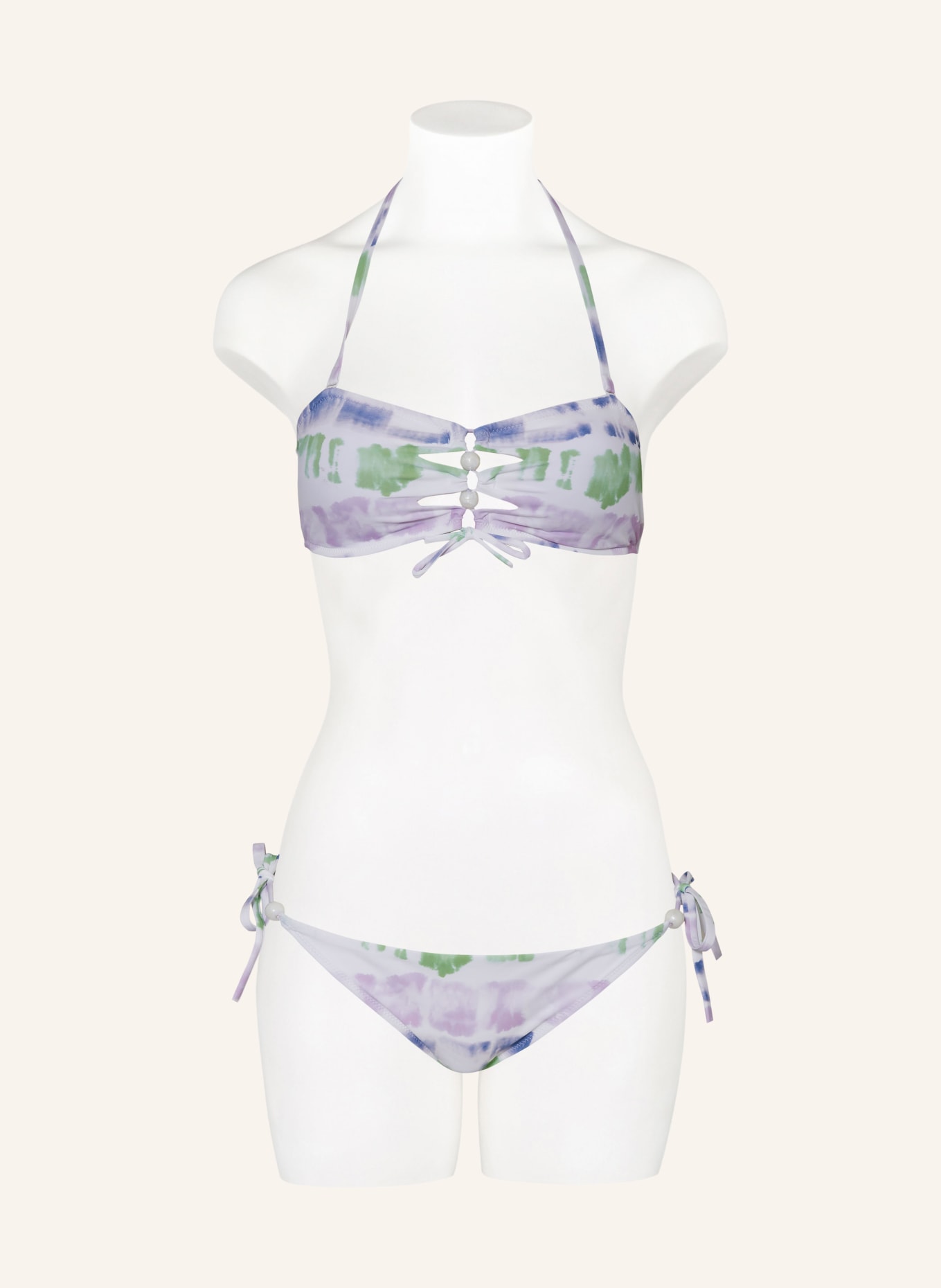 Passionata Bandeau bikini top AMBRE, Color: WHITE/ LIGHT PURPLE/ LIGHT GREEN (Image 2)