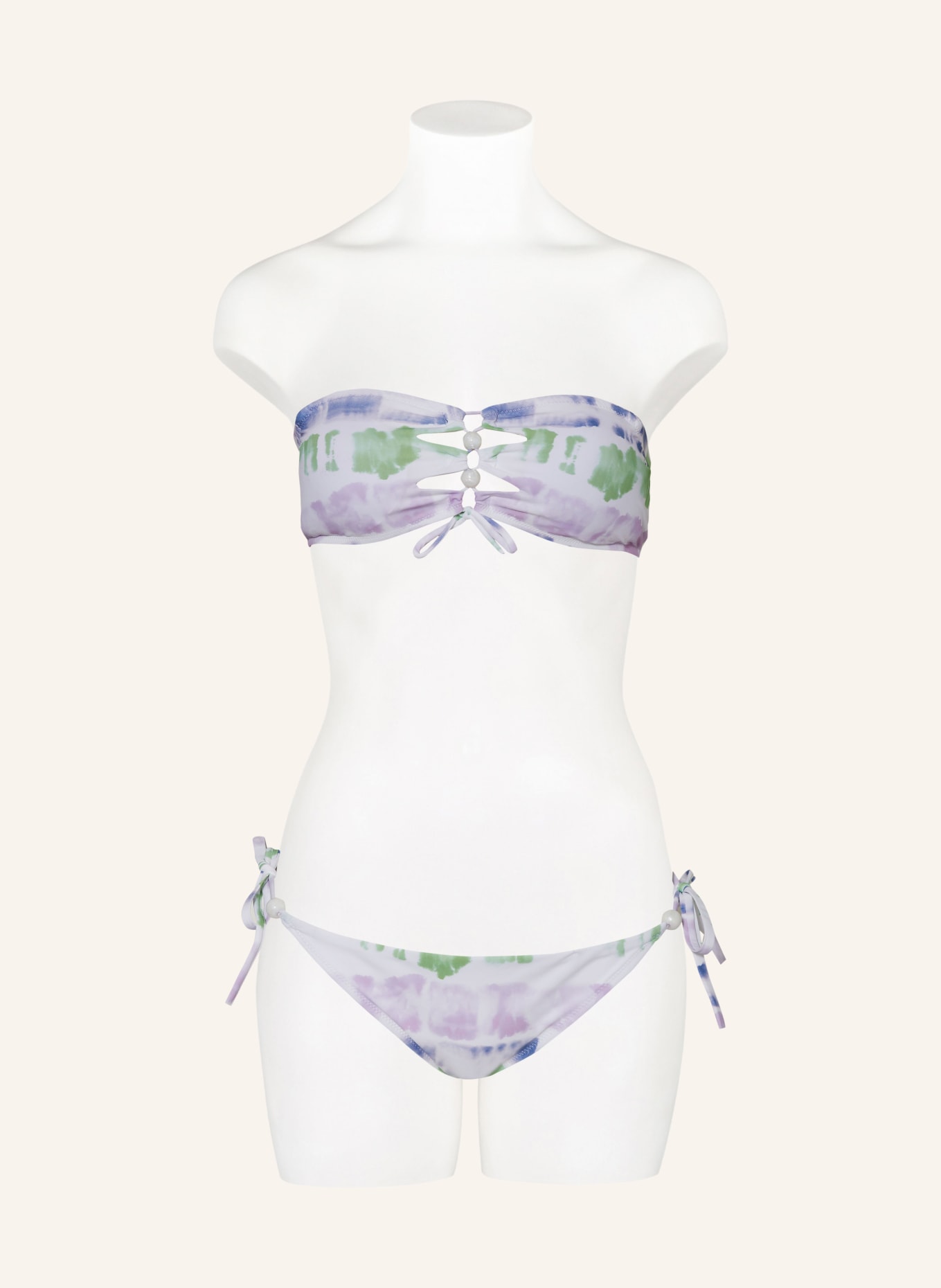 Passionata Bandeau bikini top AMBRE, Color: WHITE/ LIGHT PURPLE/ LIGHT GREEN (Image 4)