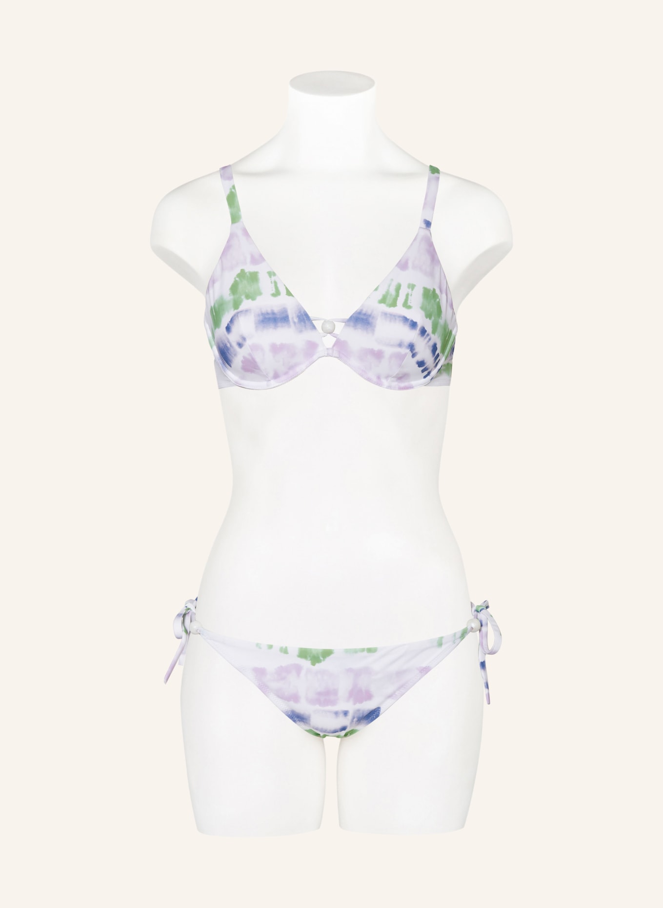 Passionata Triangle bikini bottoms AMBRE, Color: WHITE/ LIGHT PURPLE/ LIGHT GREEN (Image 2)