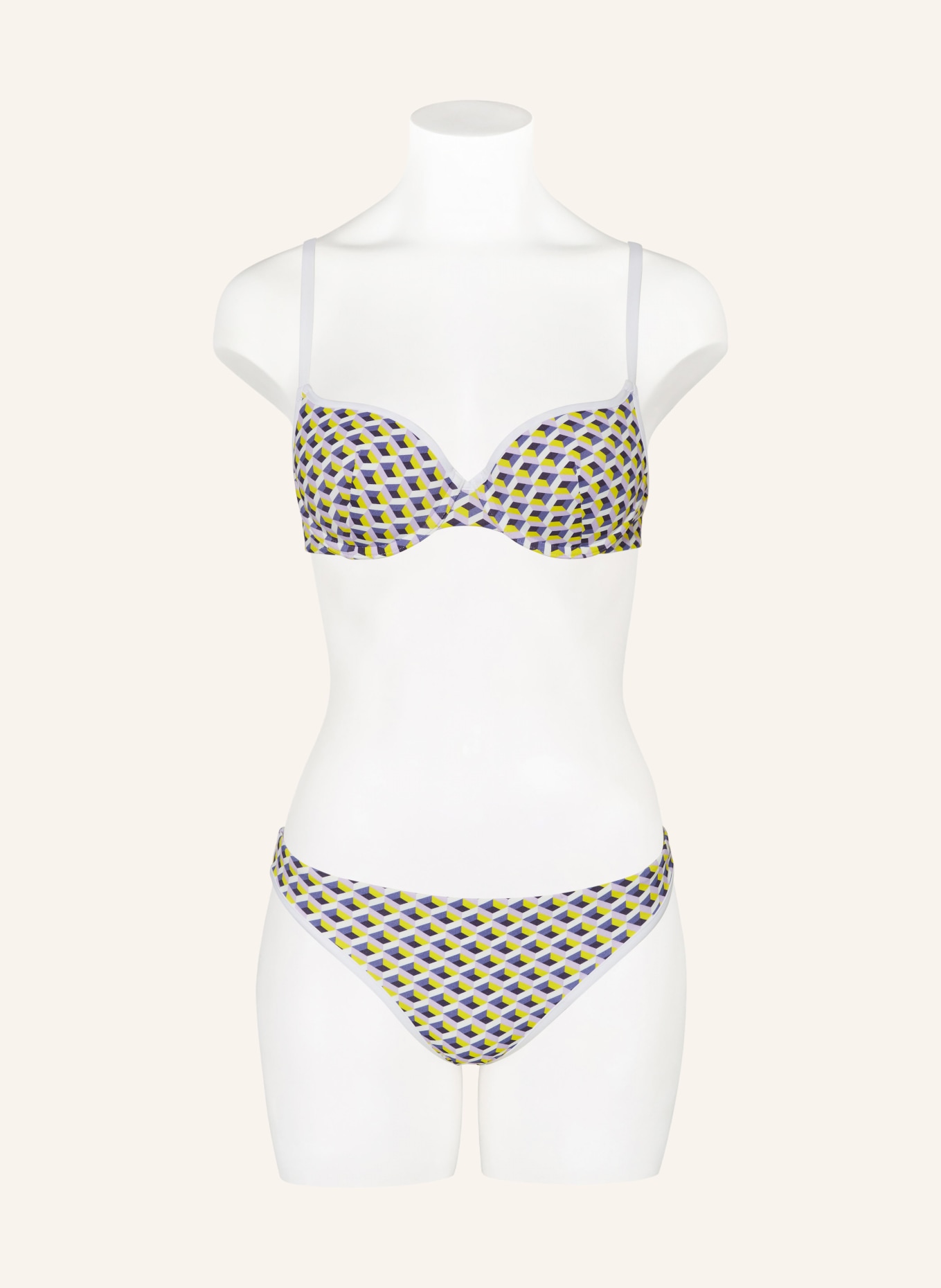 Passionata Underwired bikini top HANAE, Color: WHITE/ LIGHT PURPLE/ YELLOW (Image 2)