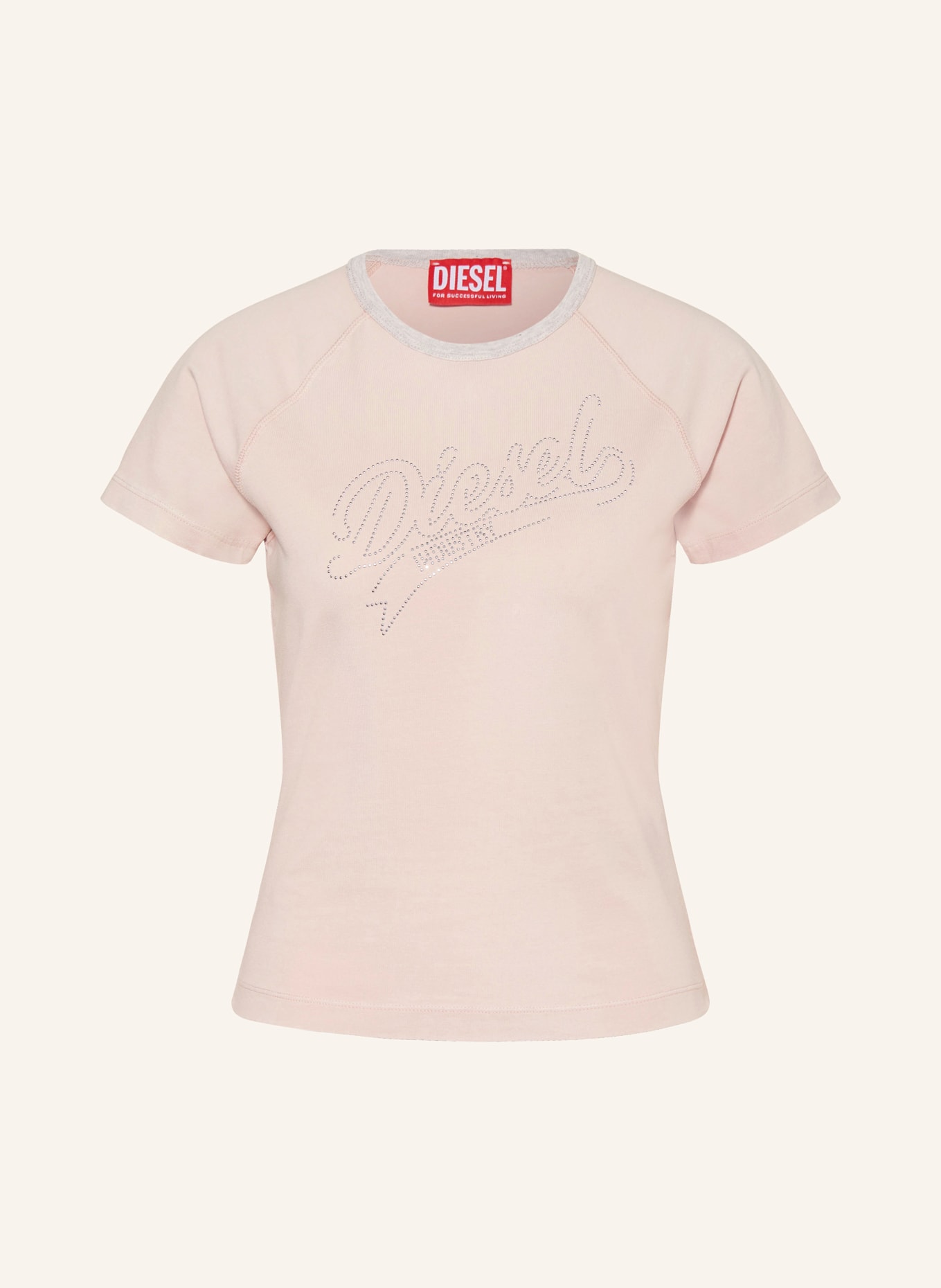 DIESEL T-shirt T-VINCIE with sequins, Color: NUDE/ SILVER (Image 1)