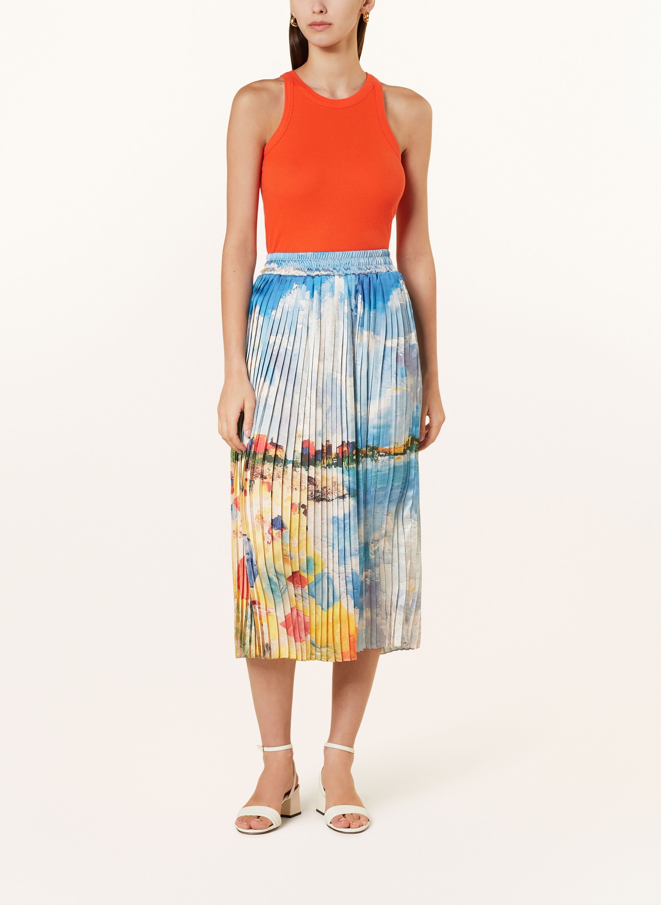 rich&royal Pleated skirt, Color: BLUE/ DARK YELLOW/ RED (Image 2)