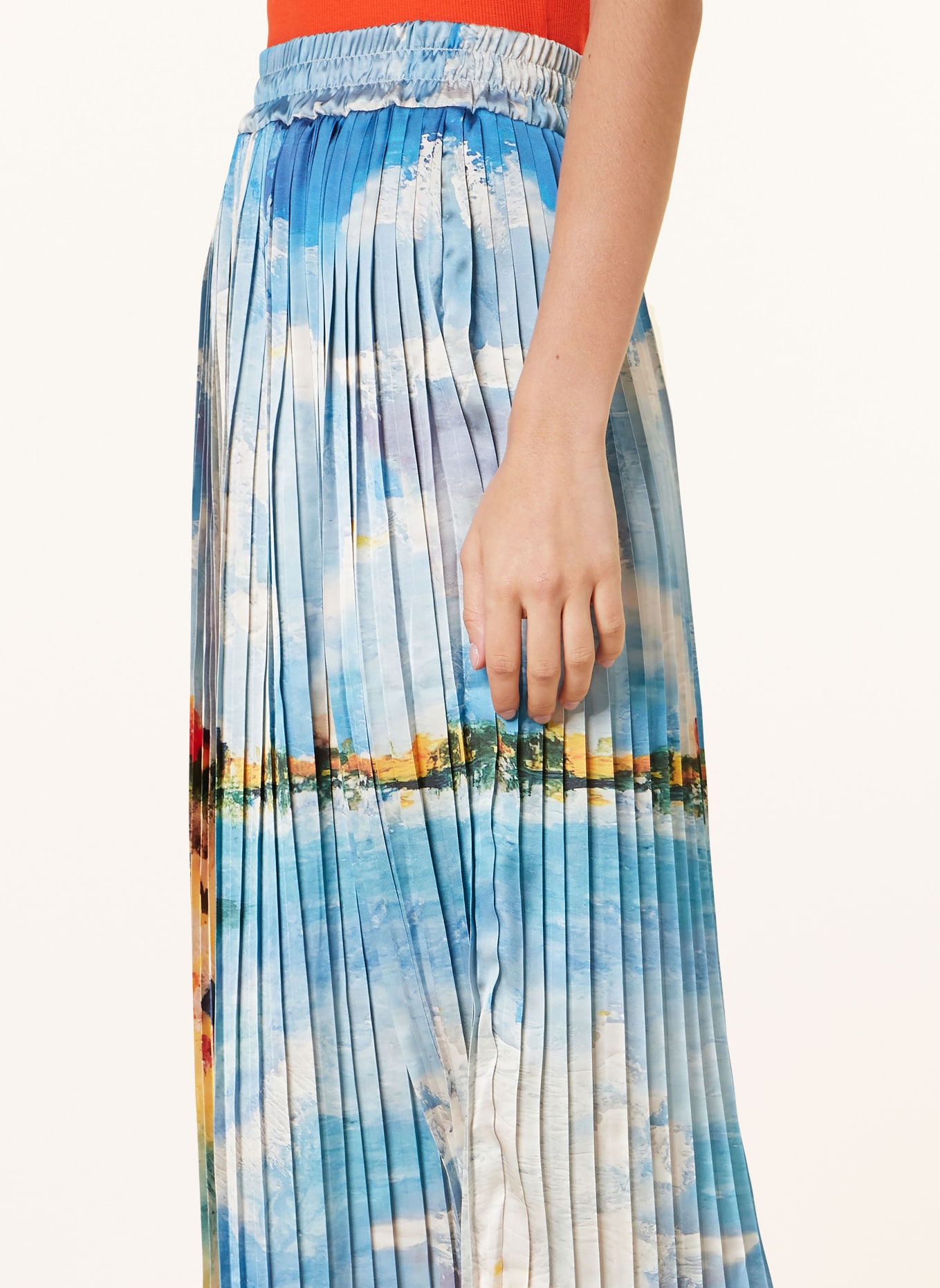 rich&royal Pleated skirt, Color: BLUE/ DARK YELLOW/ RED (Image 4)