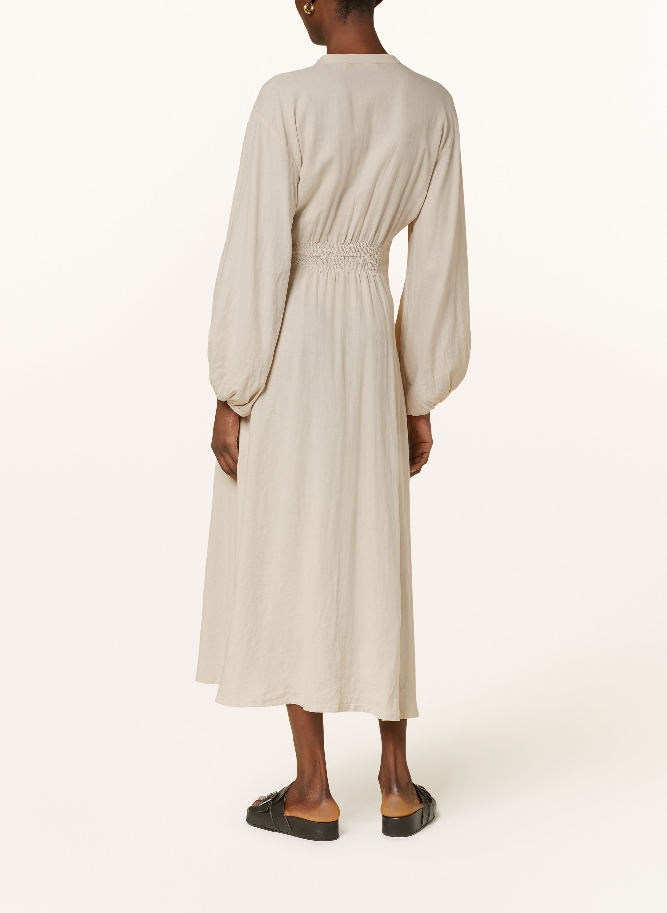 InWear Shirt dress PATTIEIW with linen, Color: LIGHT BROWN (Image 3)