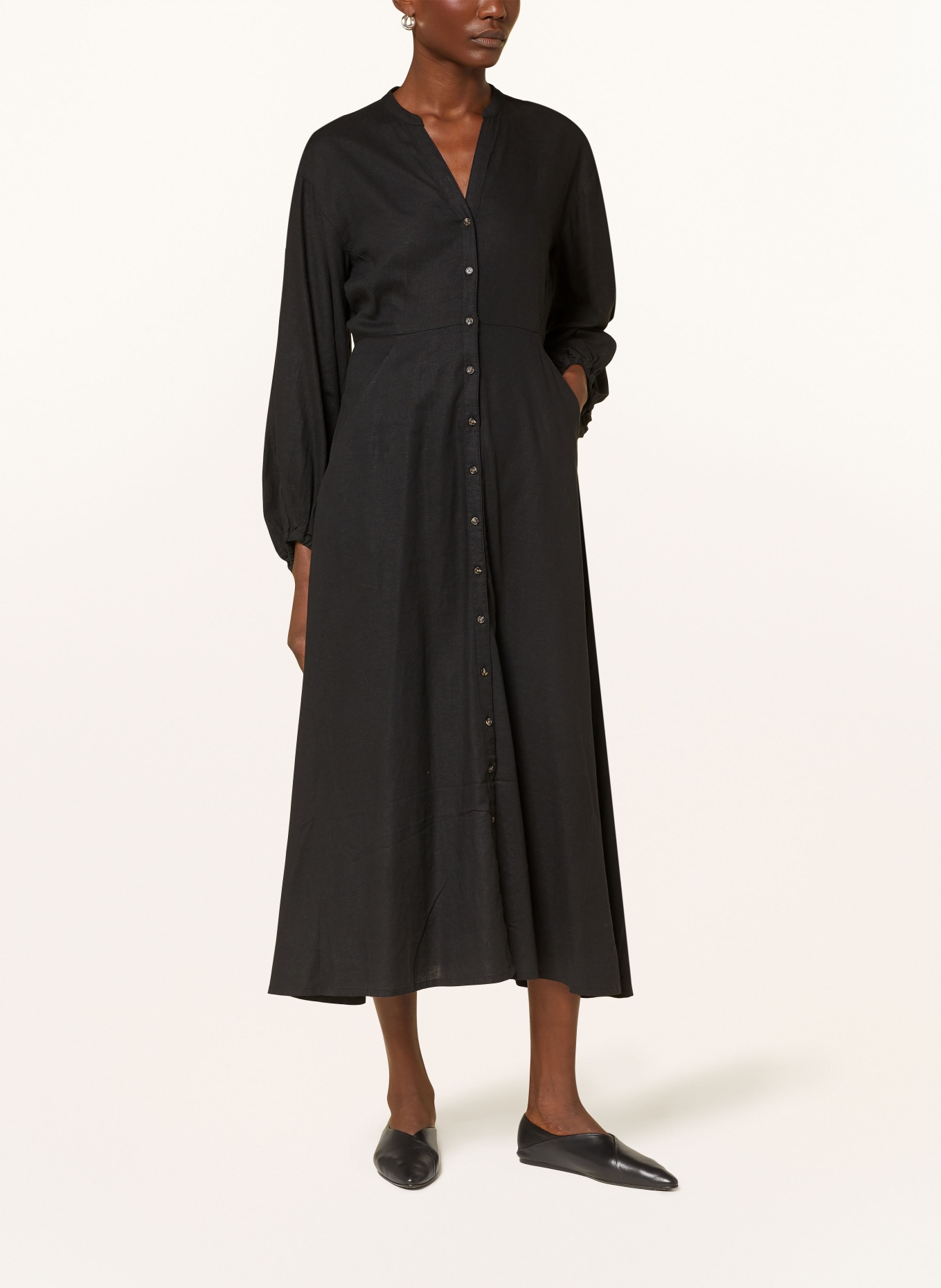 InWear Shirt dress PATTIEIW with linen, Color: BLACK (Image 2)