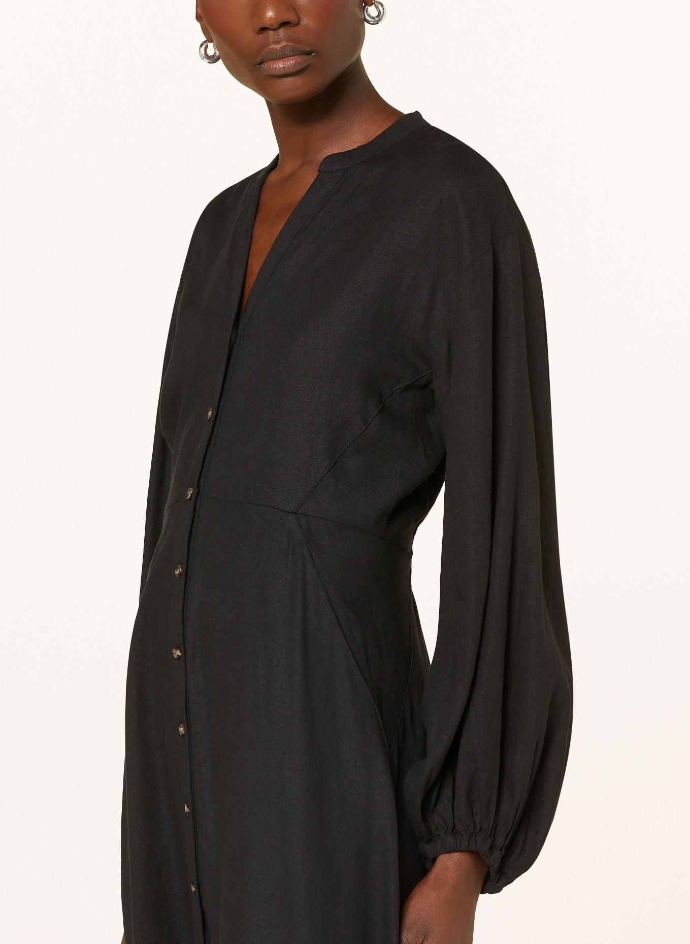 InWear Shirt dress PATTIEIW with linen, Color: BLACK (Image 4)