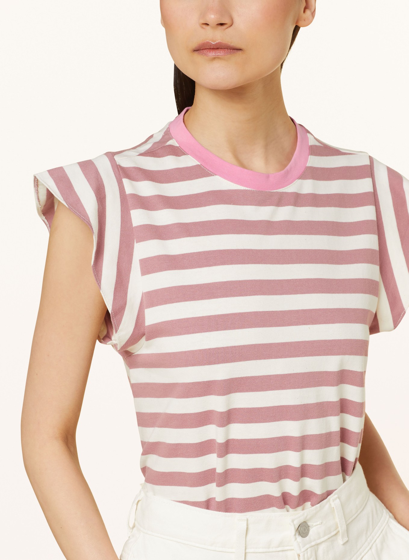 rich&royal T-shirt with frills, Color: WHITE/ DUSKY PINK (Image 4)