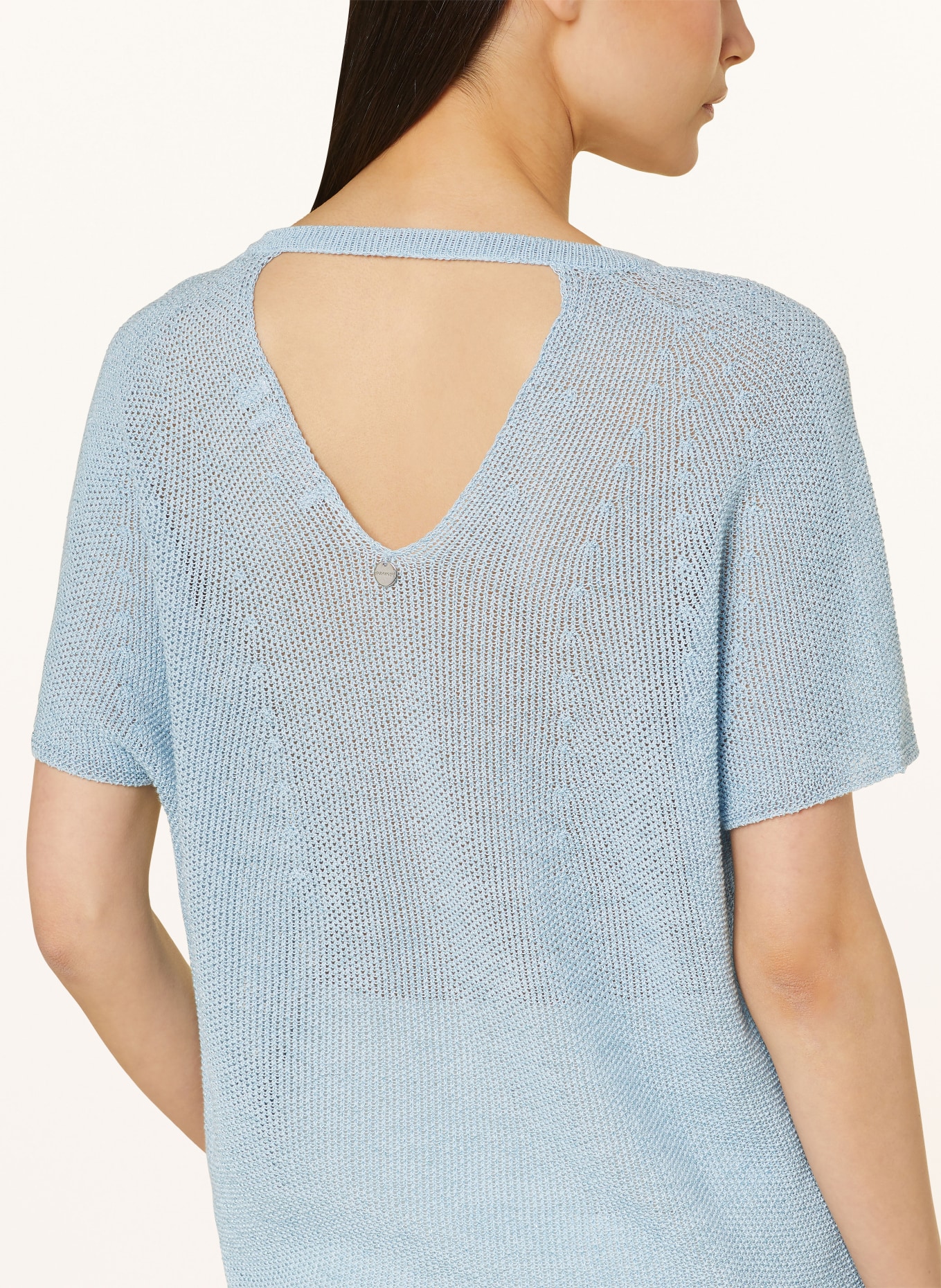 rich&royal Knit shirt with glitter thread and cut-out, Color: LIGHT BLUE (Image 4)