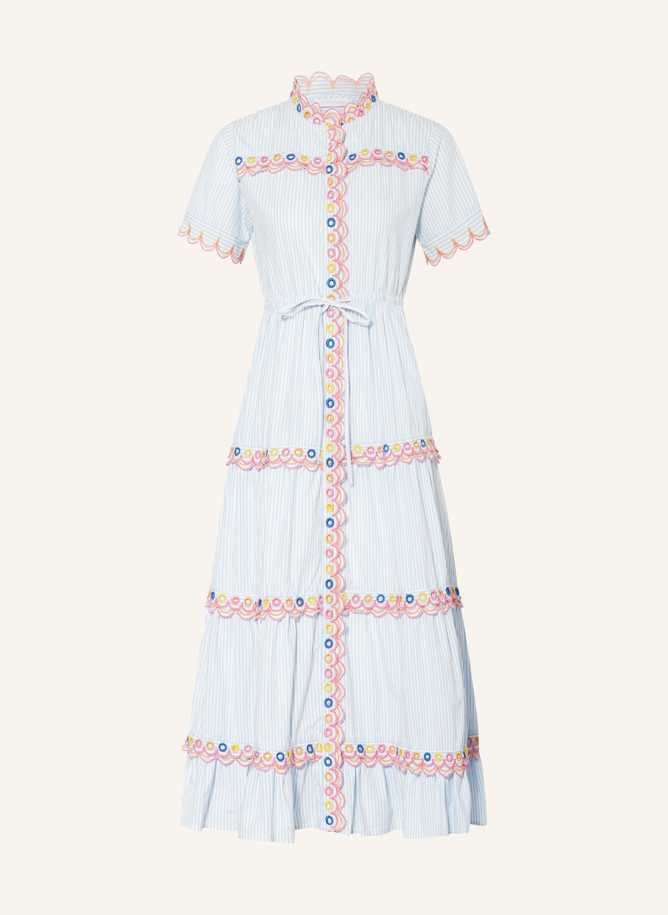 rich&royal Shirt dress, Color: WHITE/ LIGHT BLUE (Image 1)