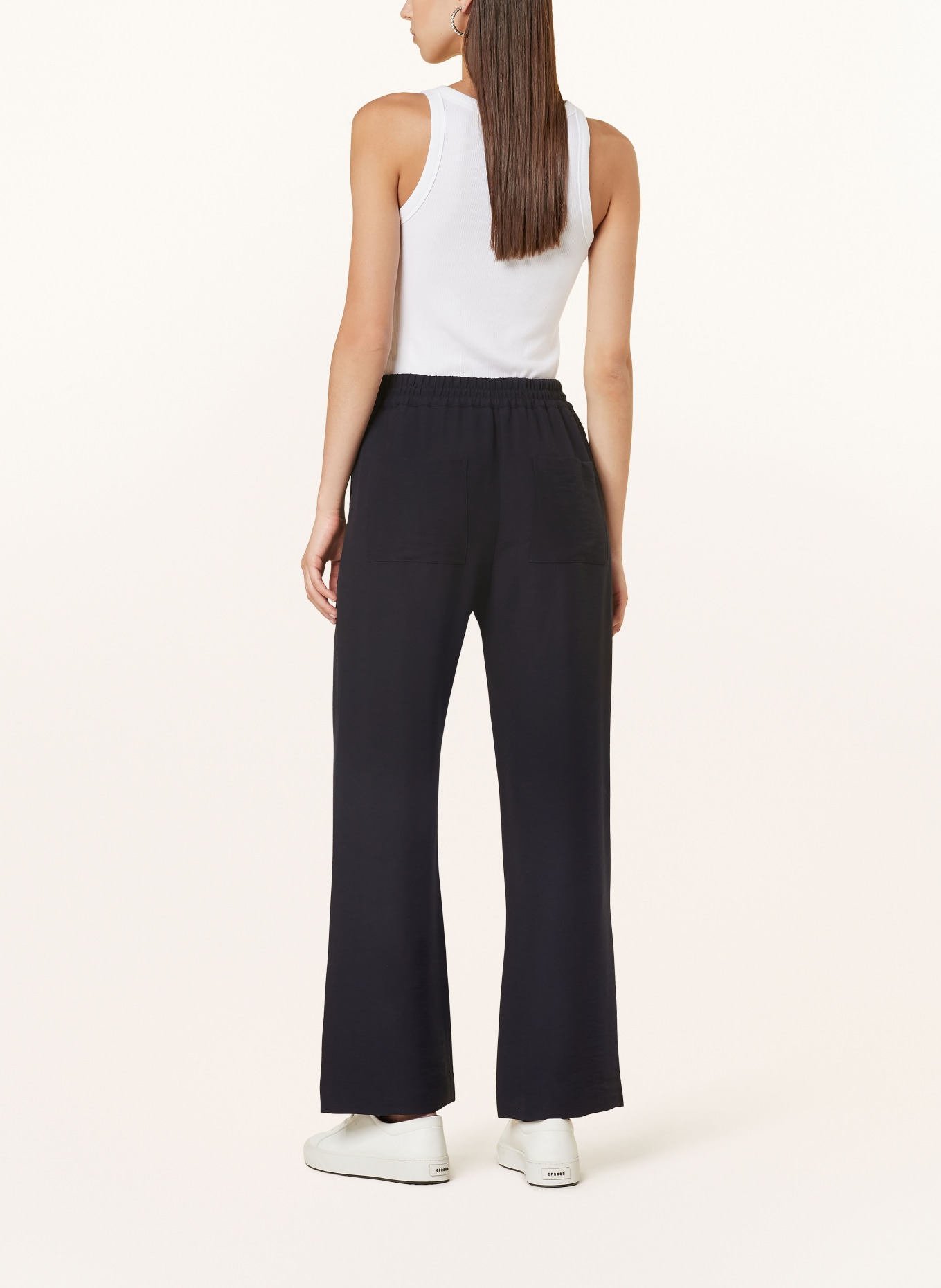 someday Wide leg trousers CHIEC, Color: DARK BLUE (Image 3)