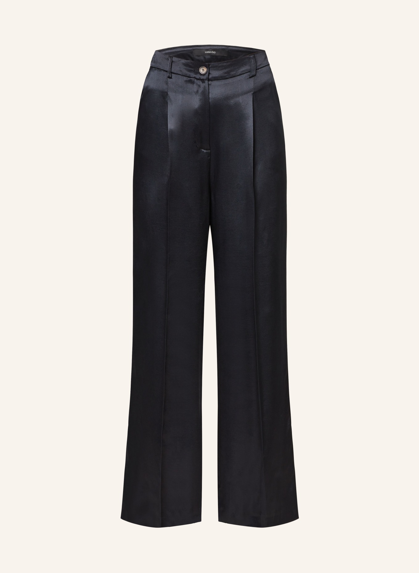 someday Wide leg trousers CATIN in satin, Color: DARK BLUE (Image 1)