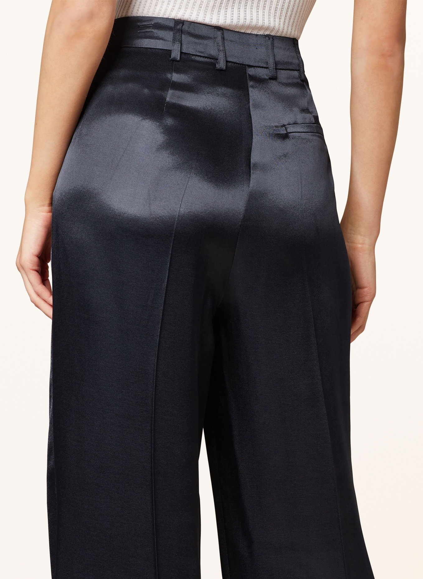 someday Wide leg trousers CATIN in satin, Color: DARK BLUE (Image 5)