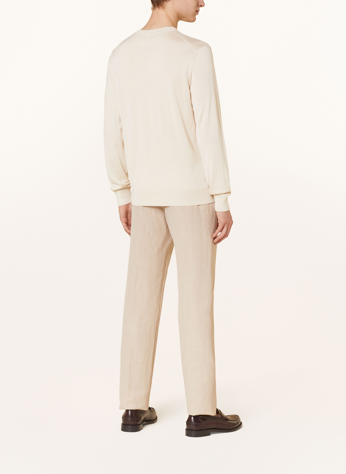 ZEGNA Cashmere-Pullover mit Seide, Farbe: BEIGE (Bild 3)