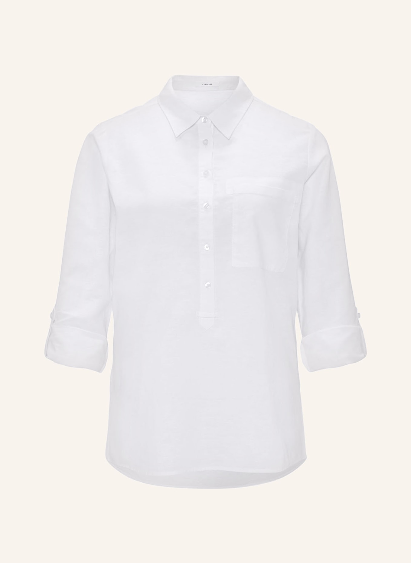 OPUS Shirt blouse FREPPA with linen, Color: WHITE (Image 1)