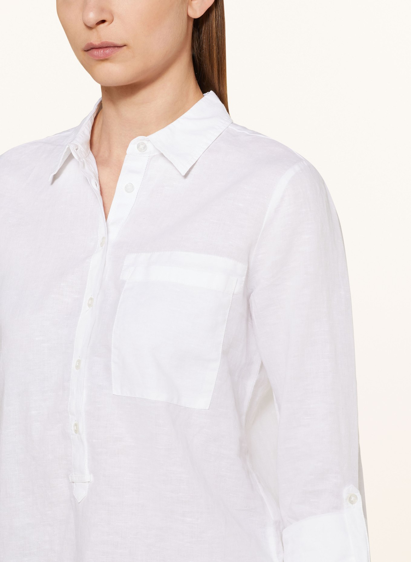 OPUS Shirt blouse FREPPA with linen, Color: WHITE (Image 4)