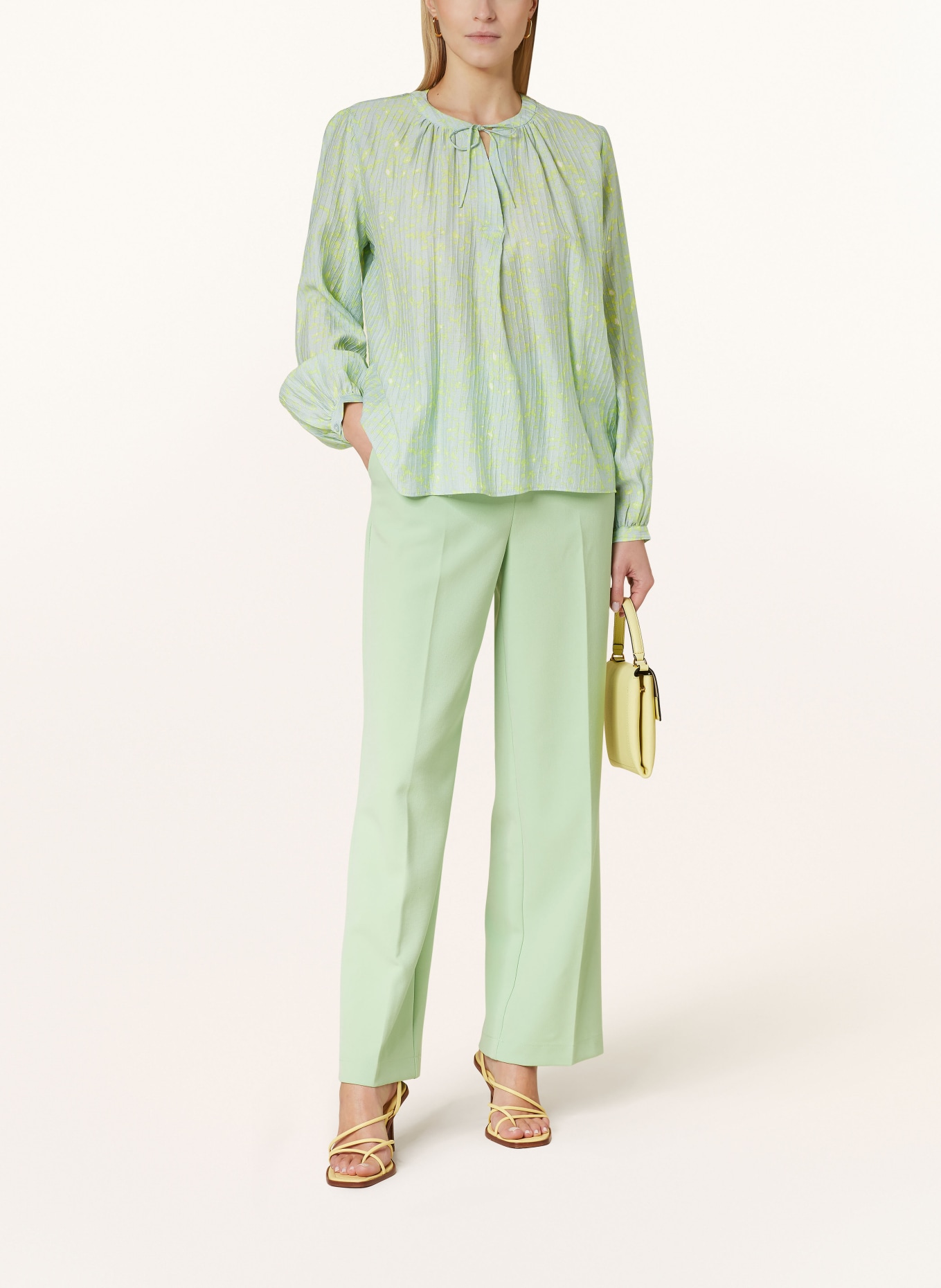 OPUS Shirt blouse FAISY, Color: LIGHT GREEN/ NEON GREEN (Image 2)