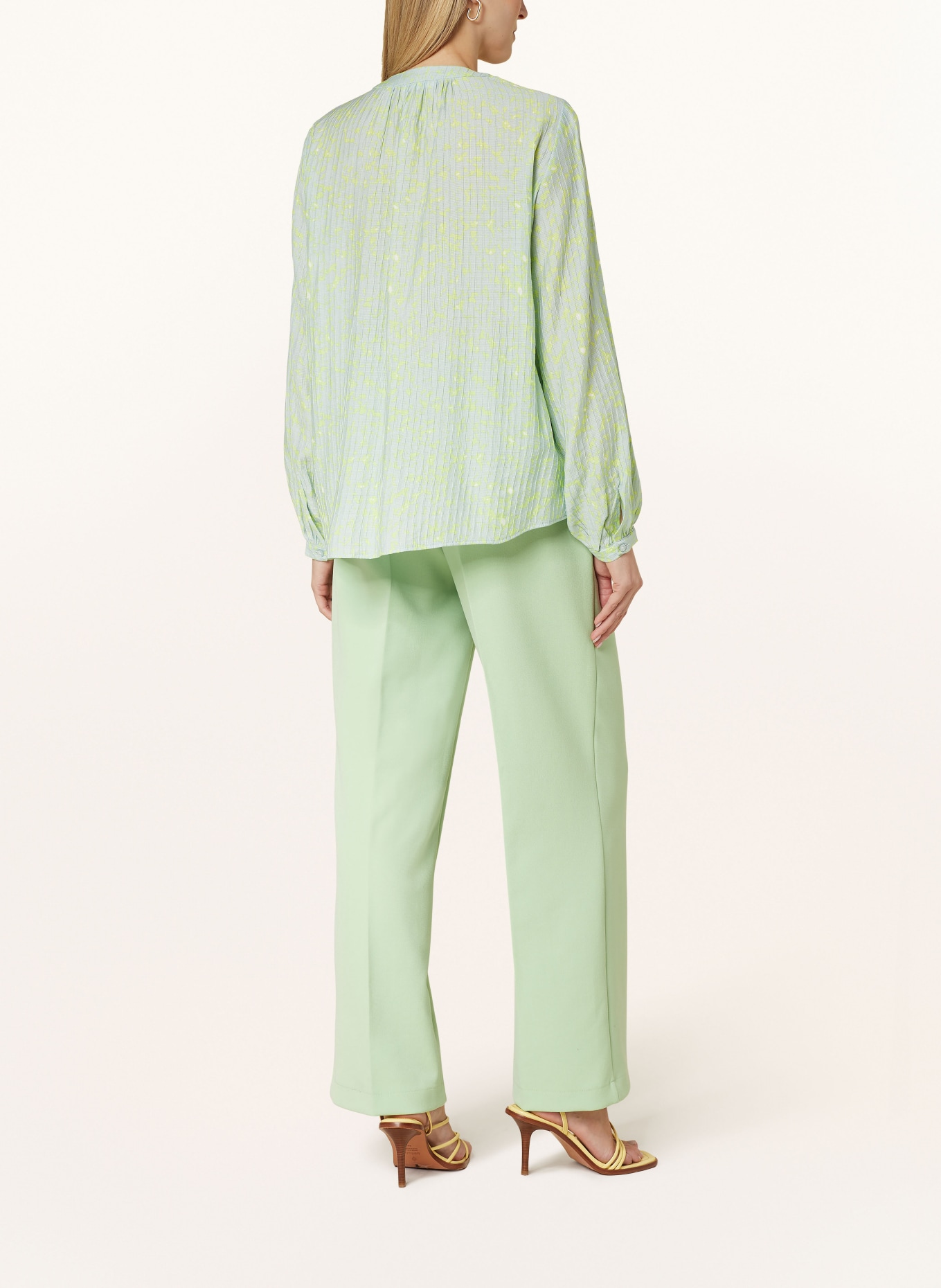 OPUS Shirt blouse FAISY, Color: LIGHT GREEN/ NEON GREEN (Image 3)