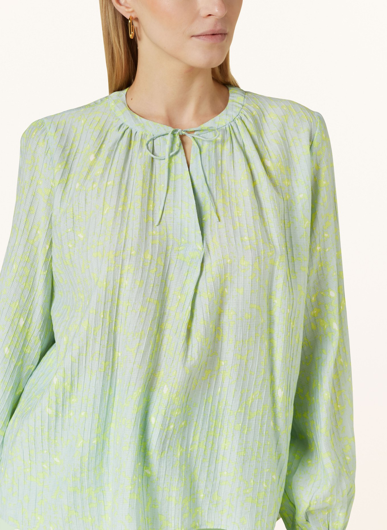 OPUS Shirt blouse FAISY, Color: LIGHT GREEN/ NEON GREEN (Image 4)