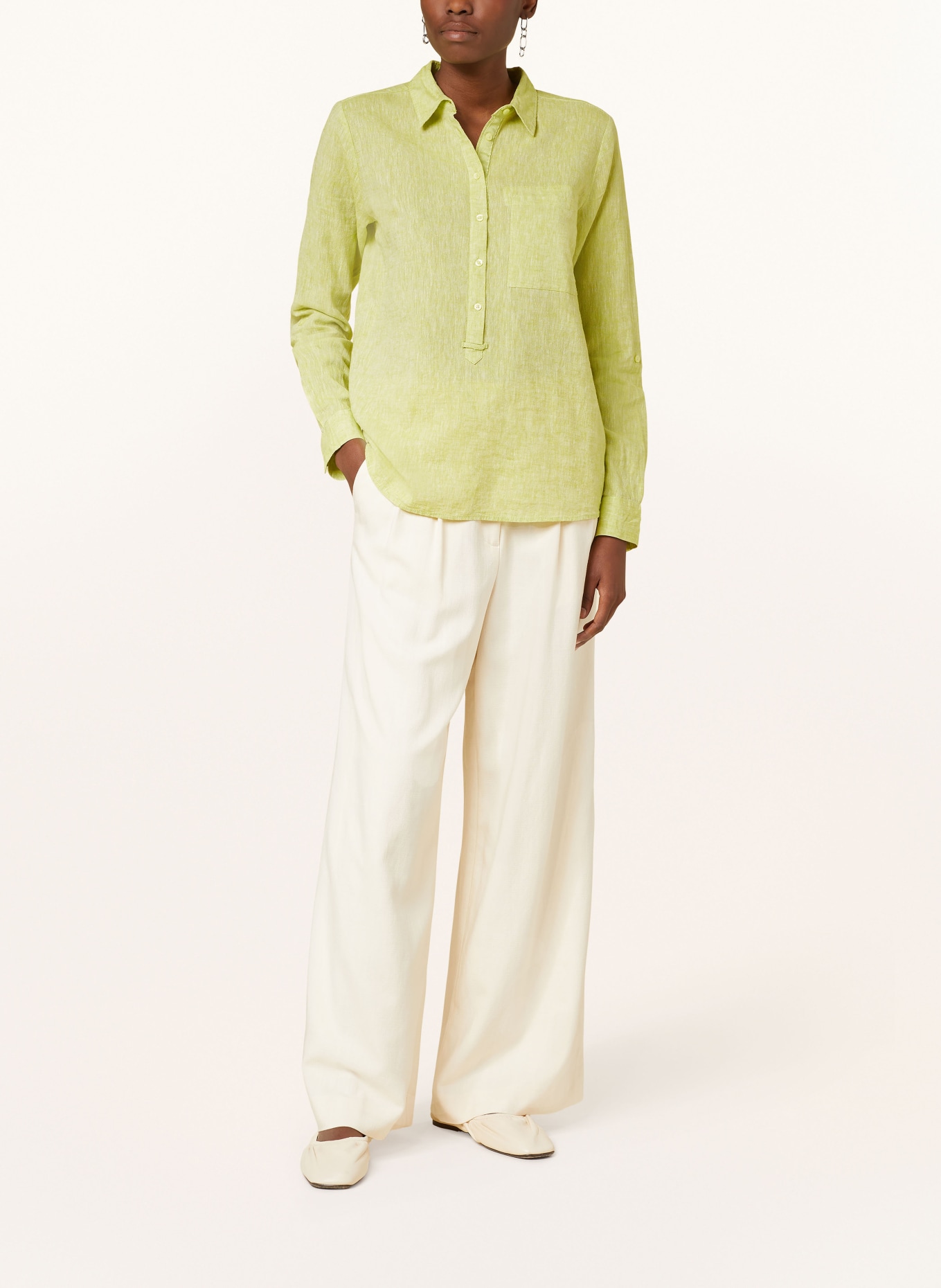 OPUS Shirt blouse FREPPA with linen, Color: LIGHT GREEN (Image 2)