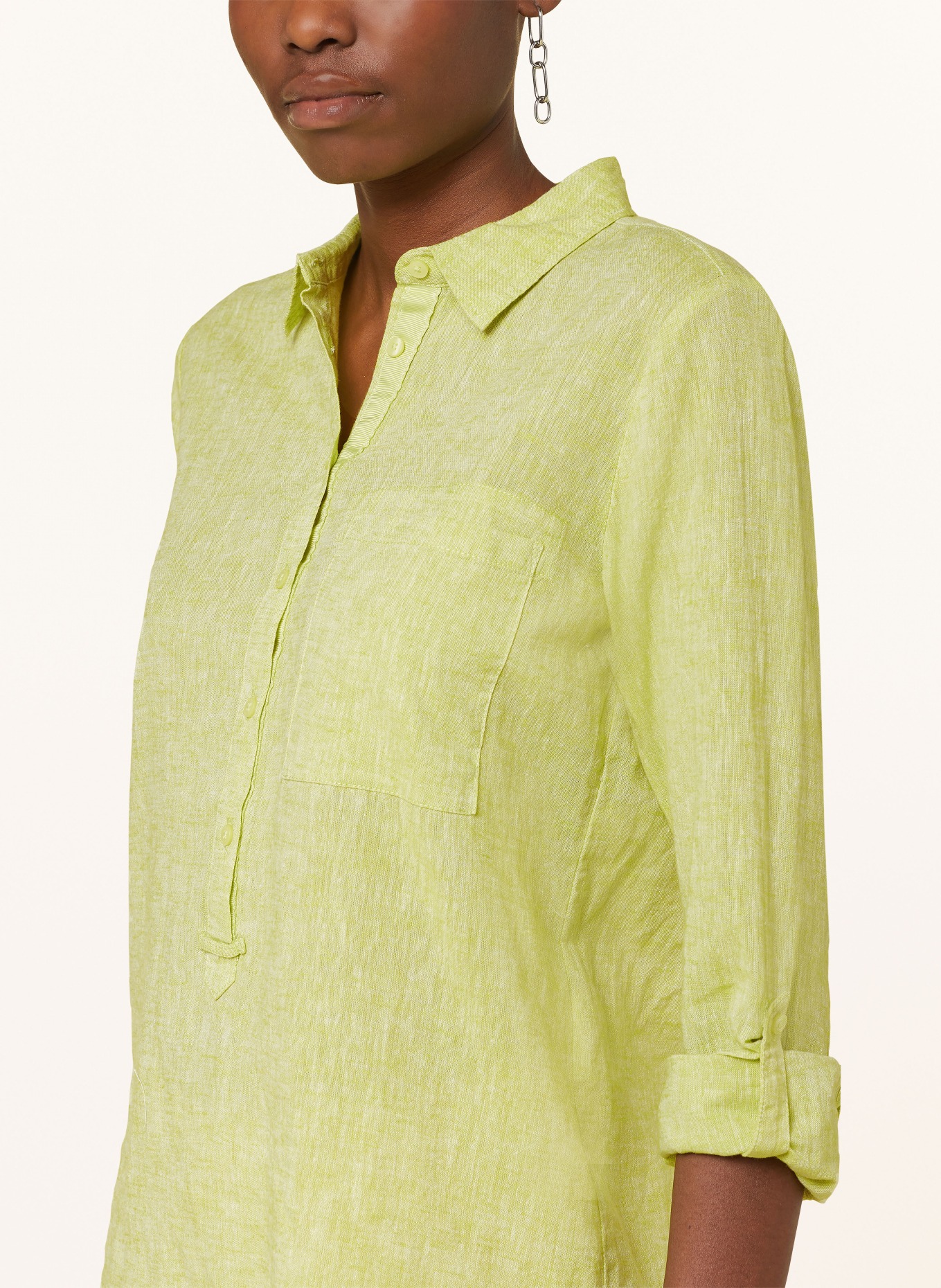 OPUS Shirt blouse FREPPA with linen, Color: LIGHT GREEN (Image 4)