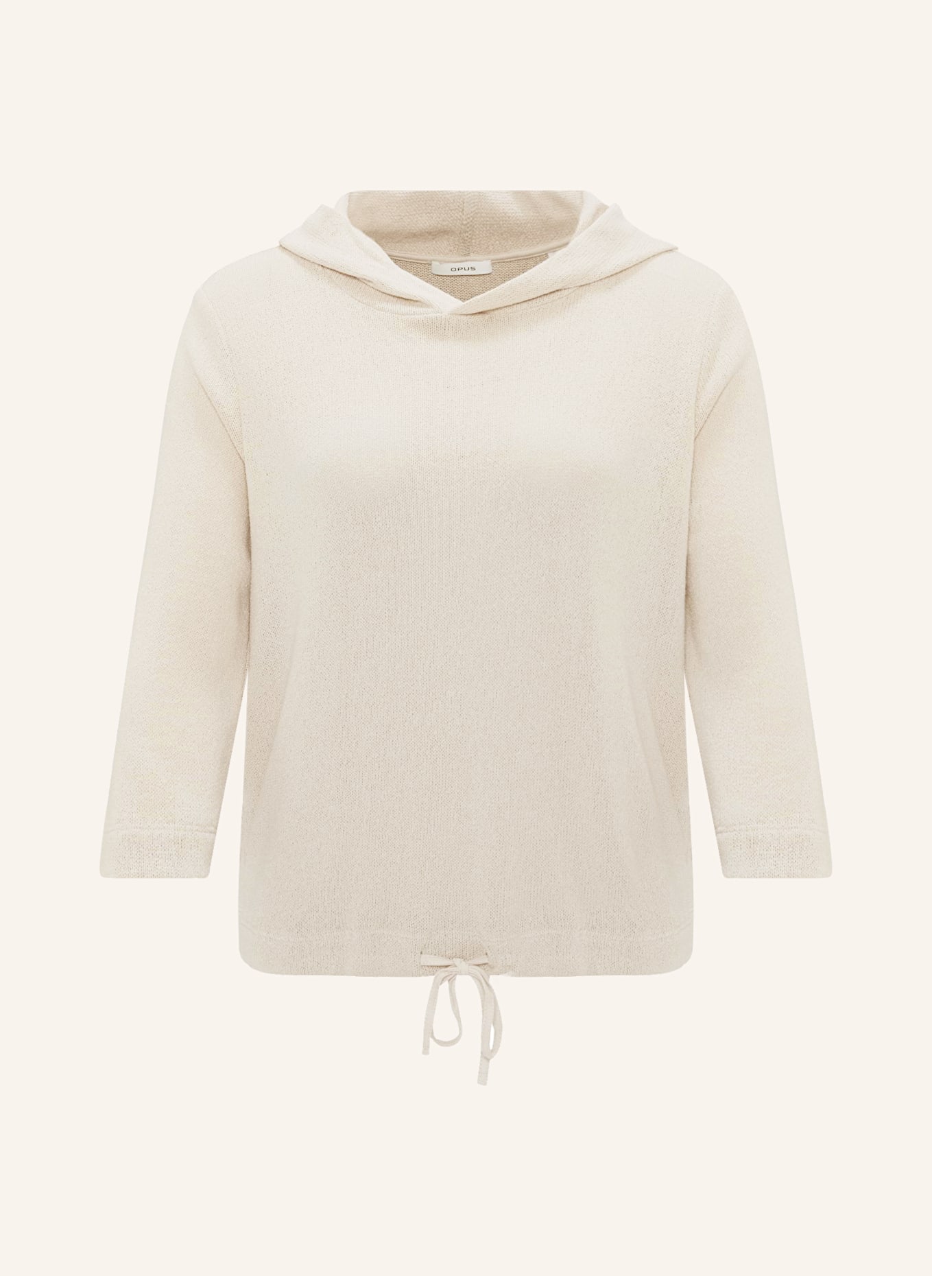 OPUS Knit hoodie SUKUFI with 3/4 sleeves, Color: BEIGE (Image 1)