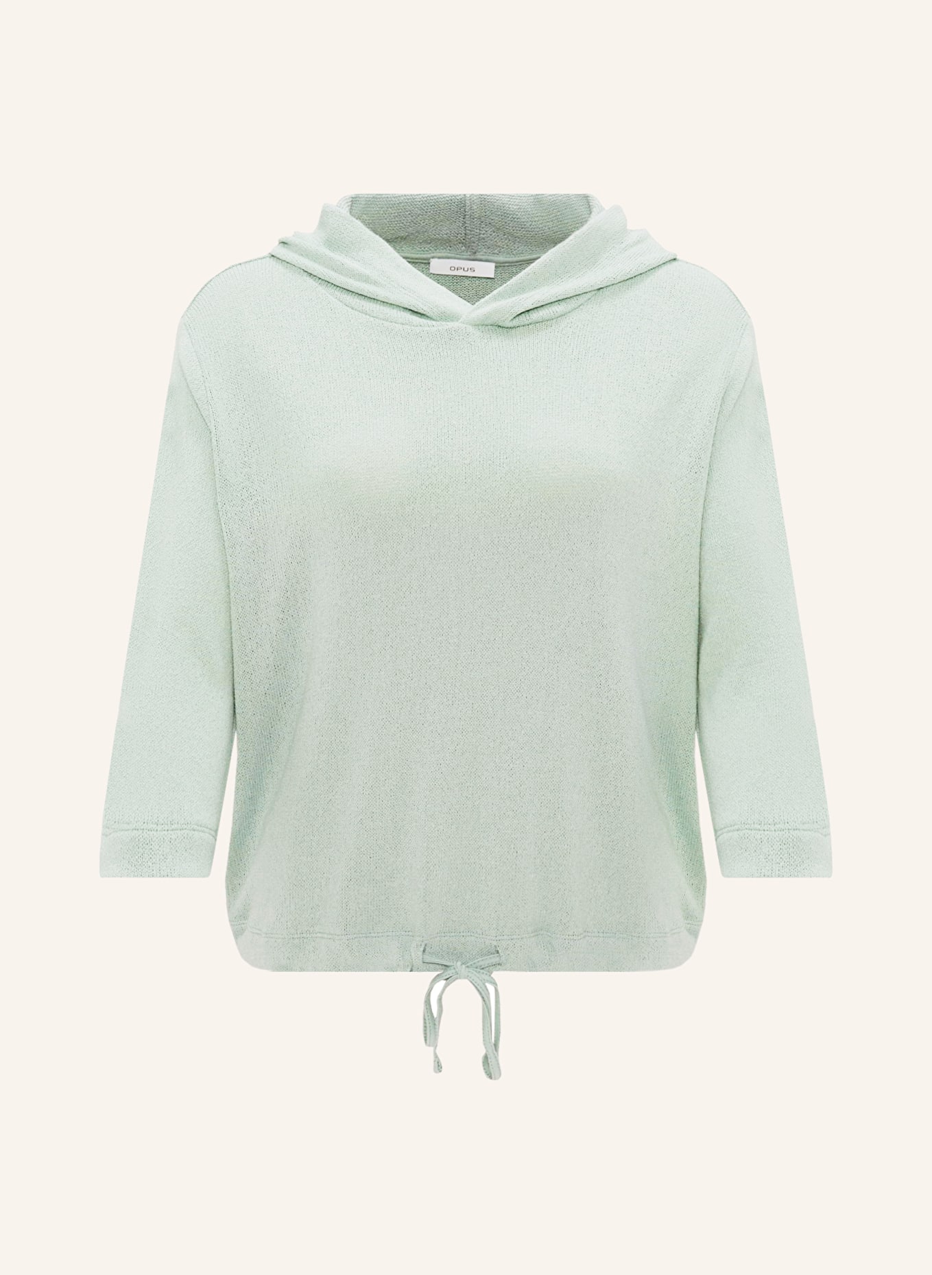 OPUS Knit hoodie SUKUFI with 3/4 sleeves, Color: LIGHT GREEN (Image 1)