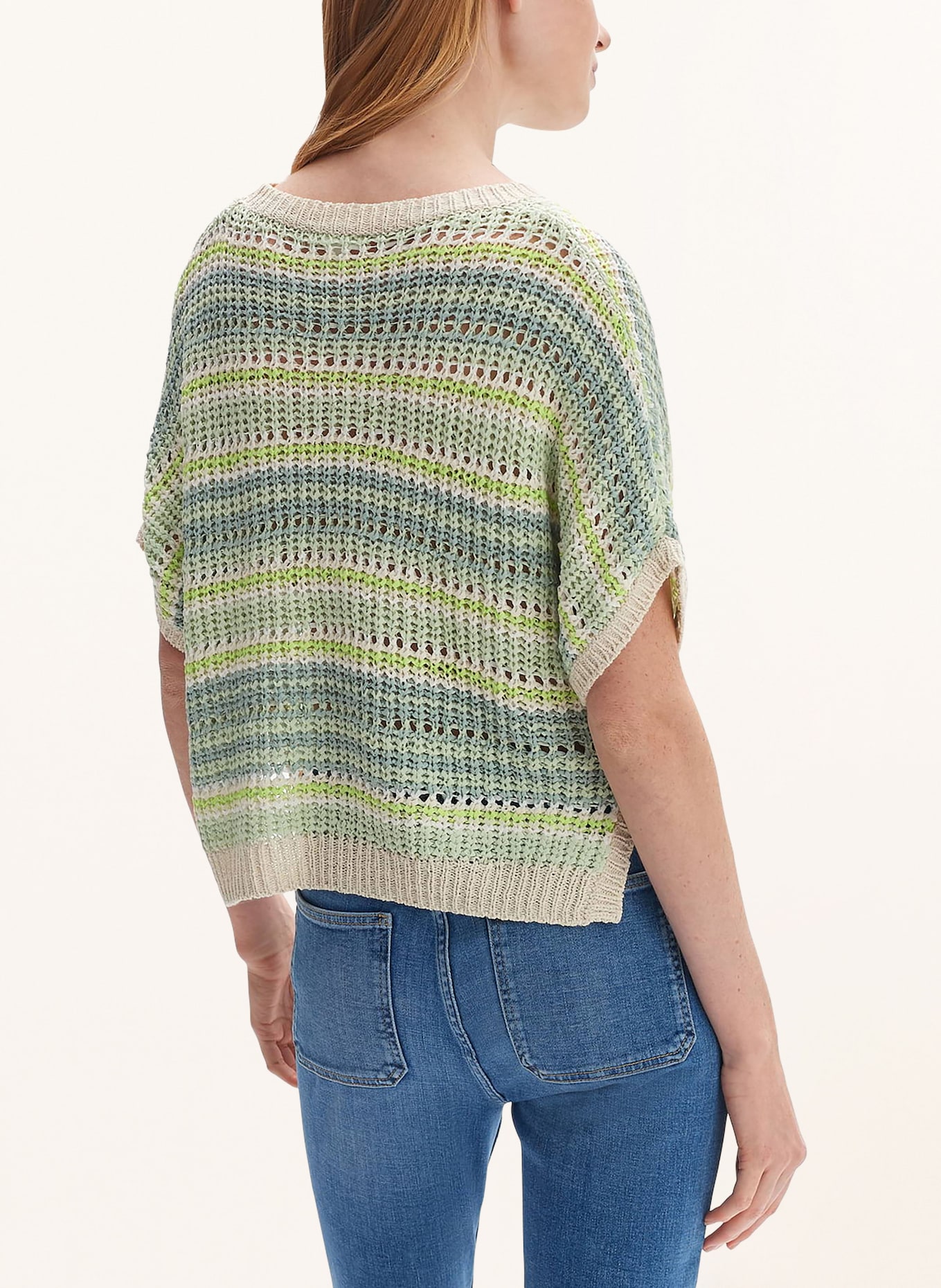 OPUS Knit shirt PUNISSA, Color: LIGHT GREEN/ NEON GREEN/ BEIGE (Image 3)