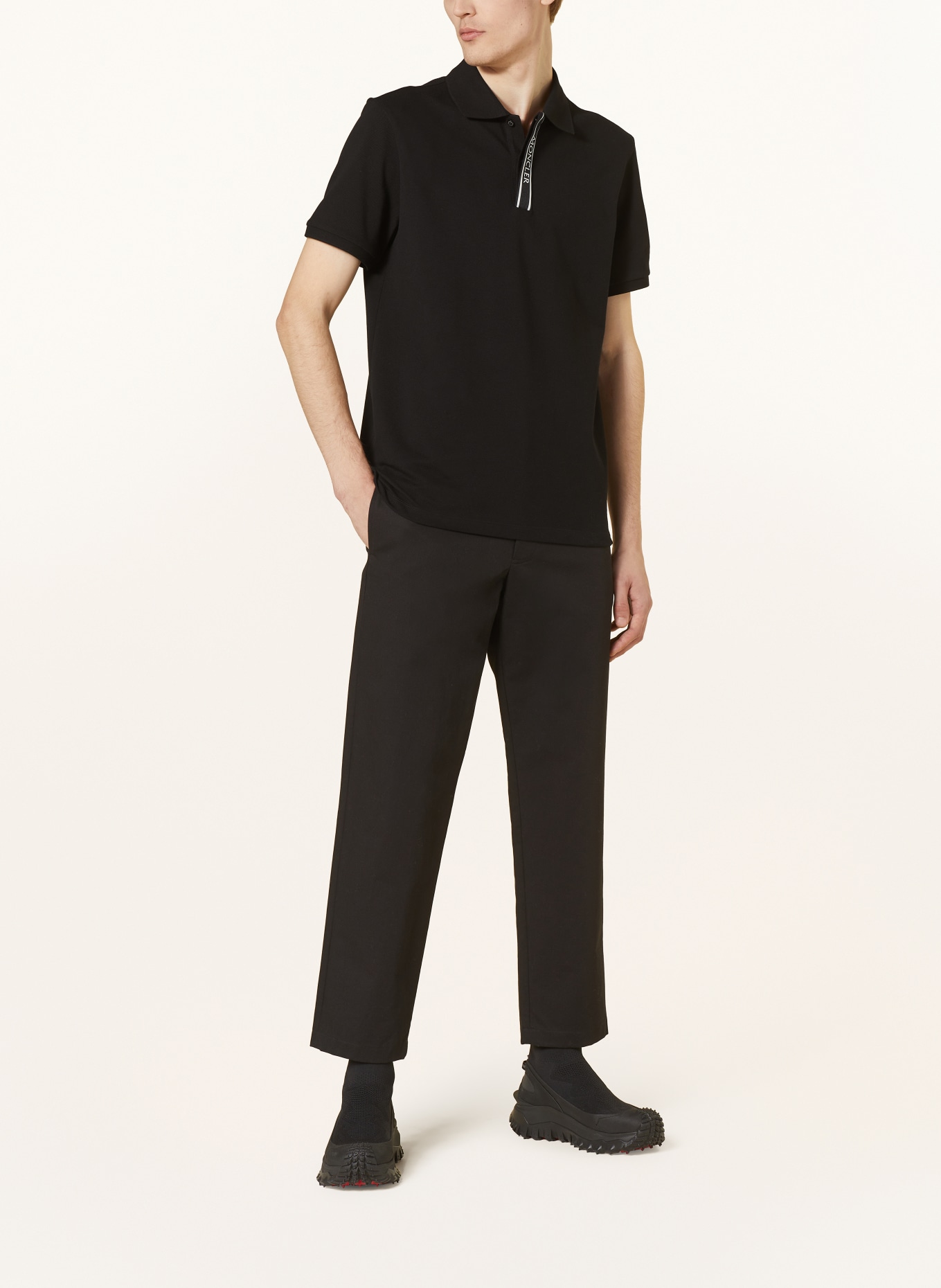 MONCLER Piqué polo shirt, Color: BLACK (Image 2)