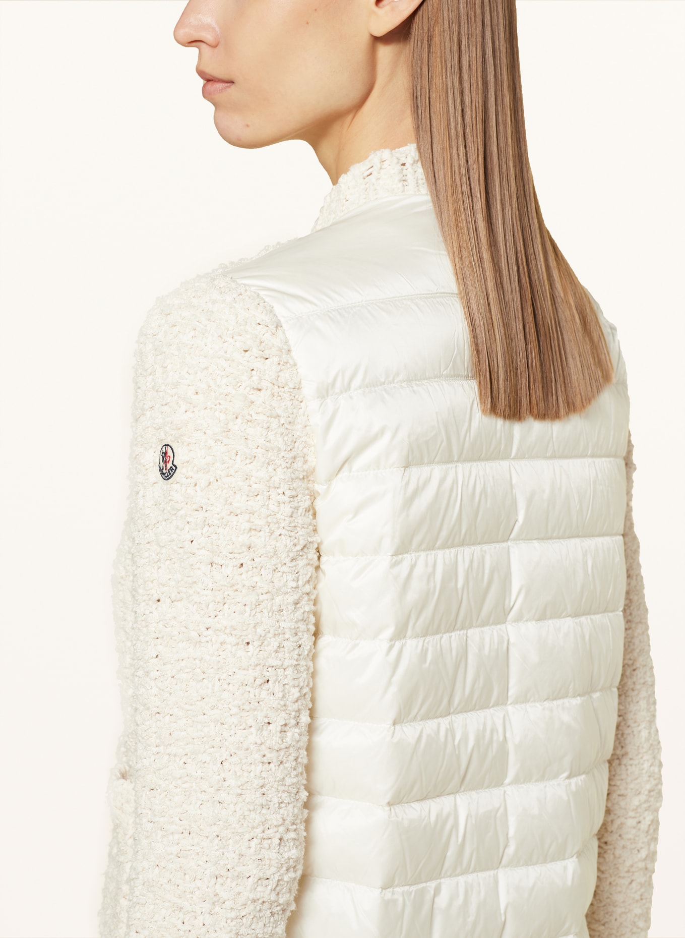 MONCLER Down jacket in mixed materials, Color: CREAM (Image 4)