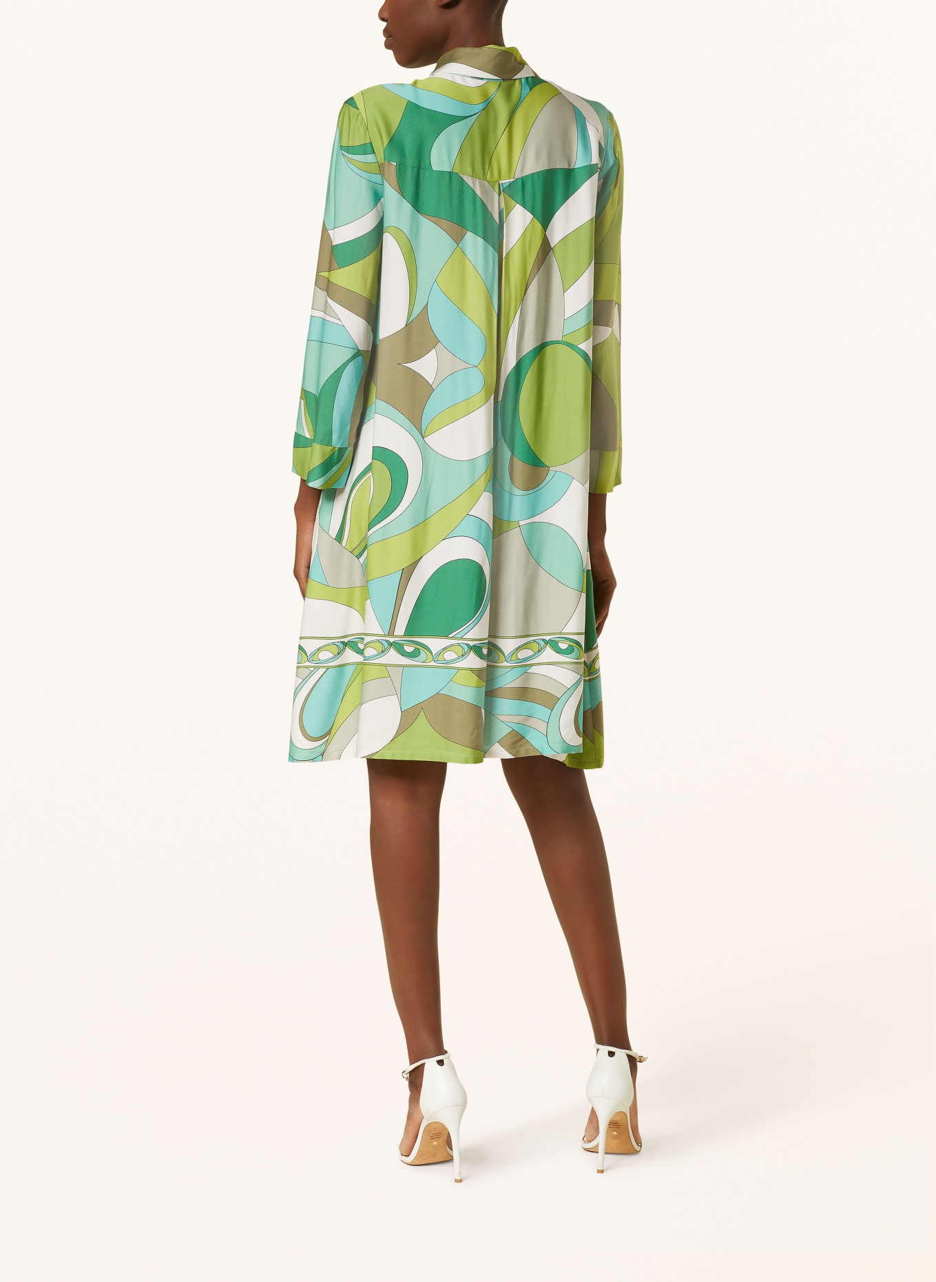 Ana Alcazar Dress with 3/4 sleeves, Color: GREEN/ MINT/ GRAY (Image 3)