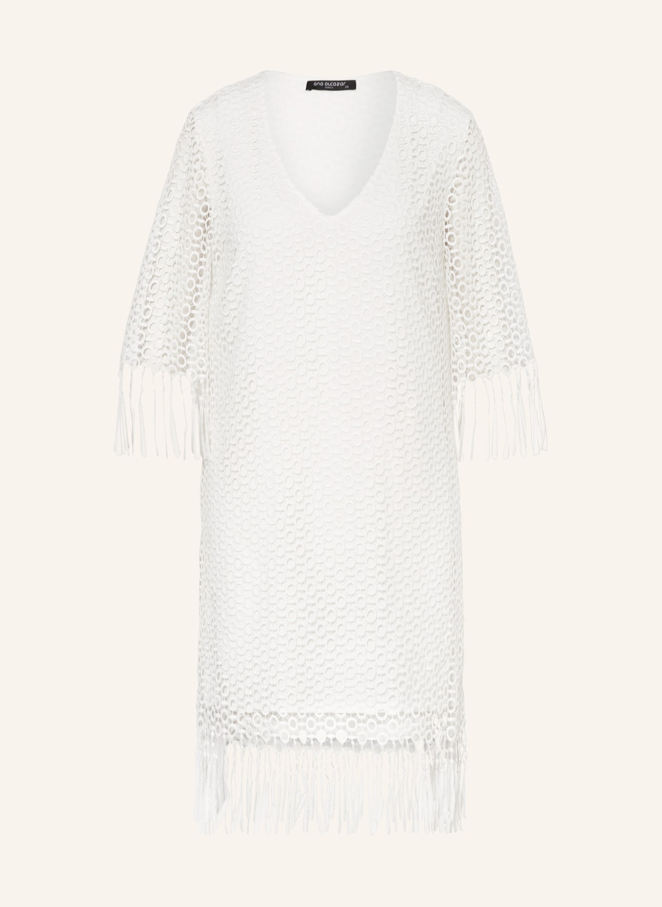 Ana Alcazar Lace dress IBIZA with 3/4 sleeves, Color: WHITE (Image 1)