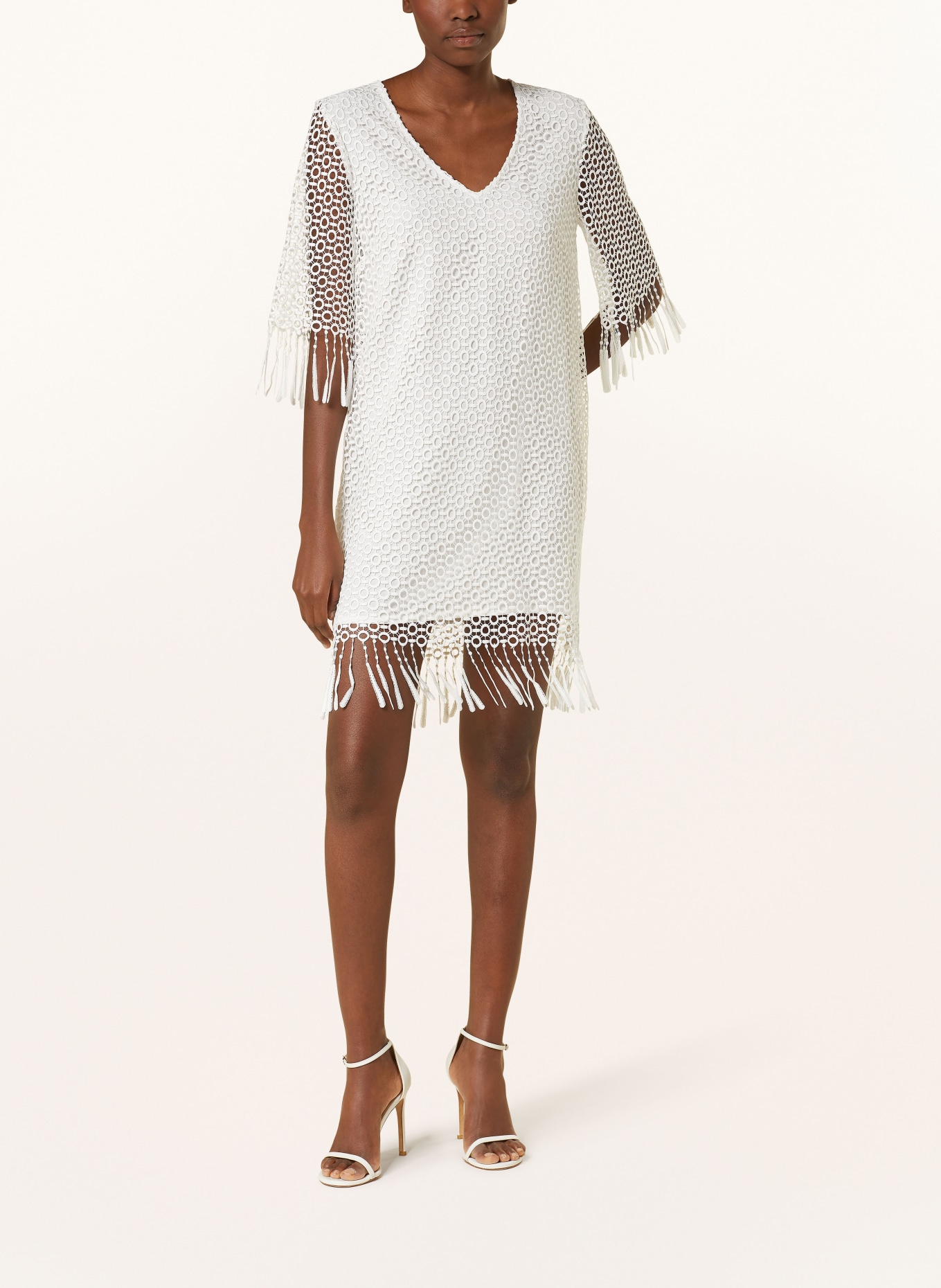 Ana Alcazar Lace dress IBIZA with 3/4 sleeves, Color: WHITE (Image 2)