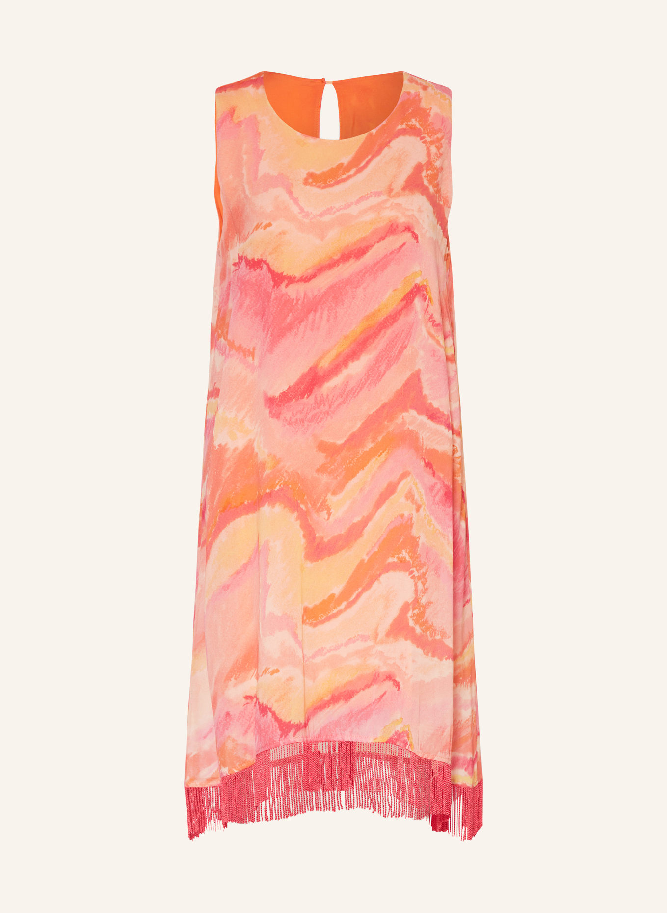 Ana Alcazar Silk dress, Color: RED/ LIGHT ORANGE/ ORANGE (Image 1)