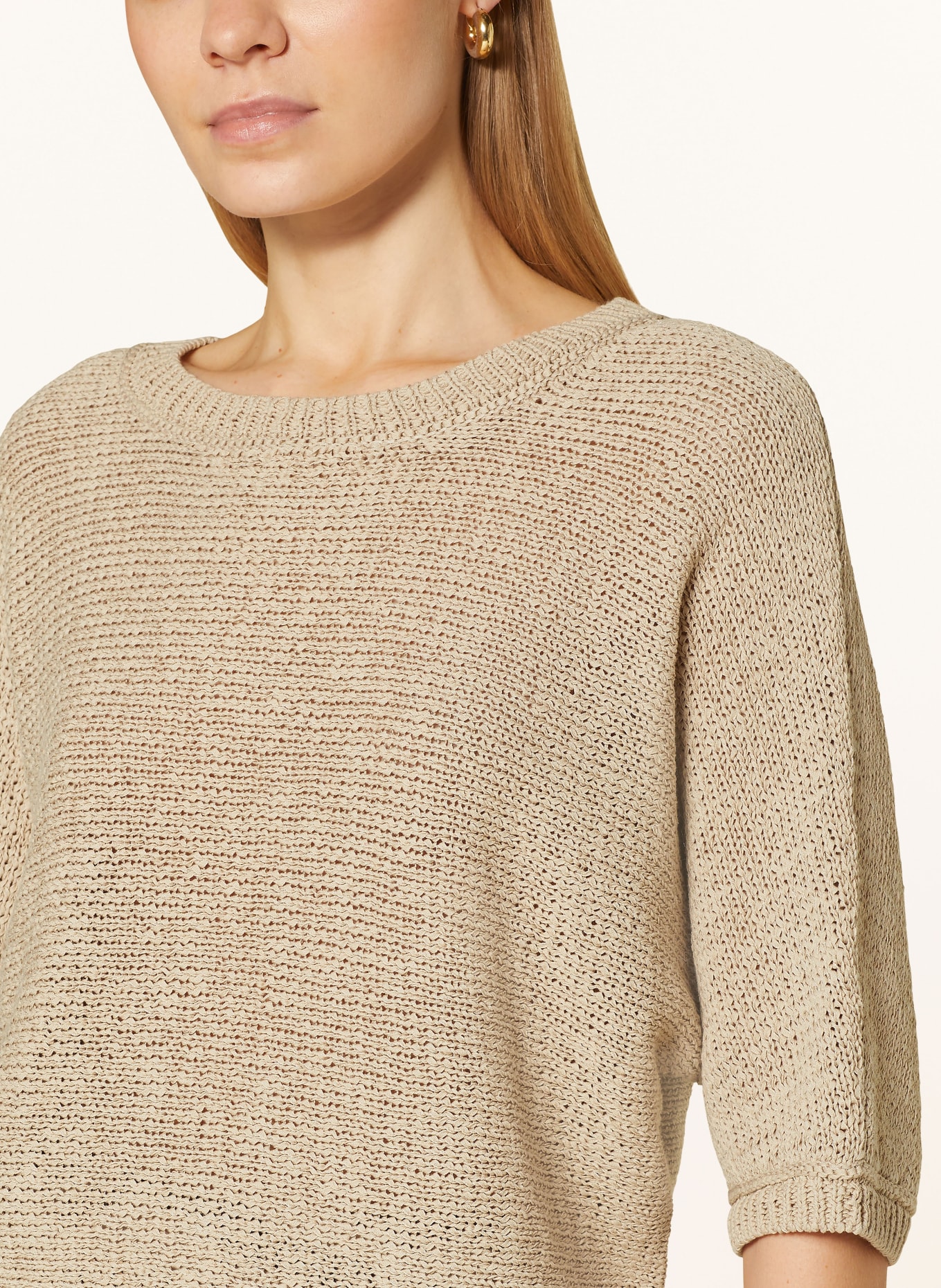 Miss Lagotte Cropped sweater with 3/4 sleeves, Color: BEIGE (Image 4)
