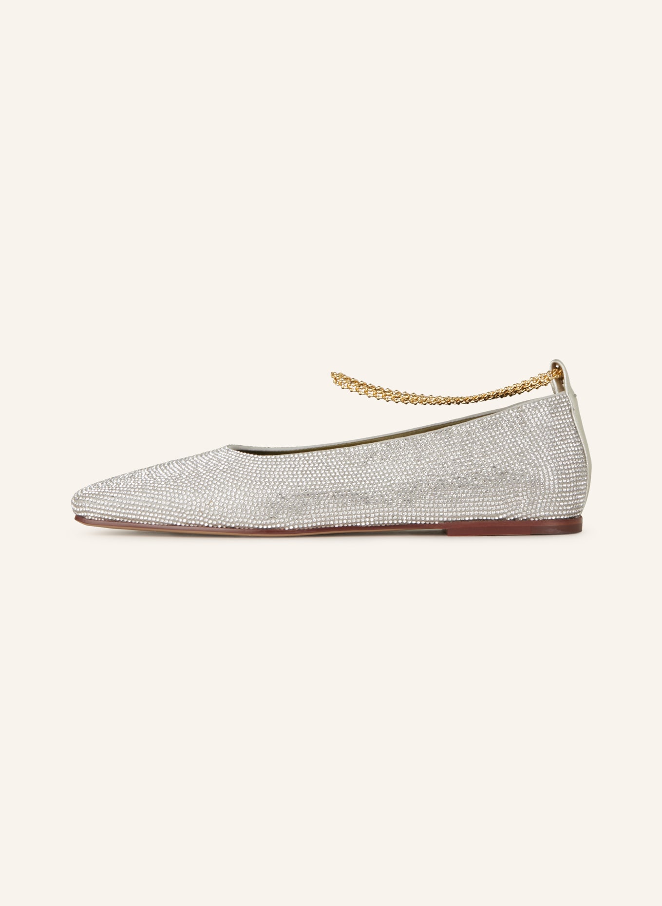 MARIA LUCA Ballet flats AUGUSTA with decorative gems, Color: SILVER (Image 4)