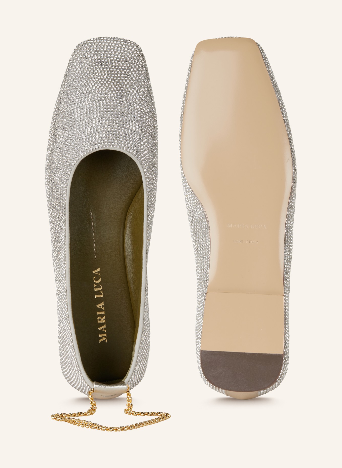 MARIA LUCA Ballet flats AUGUSTA with decorative gems, Color: SILVER (Image 5)