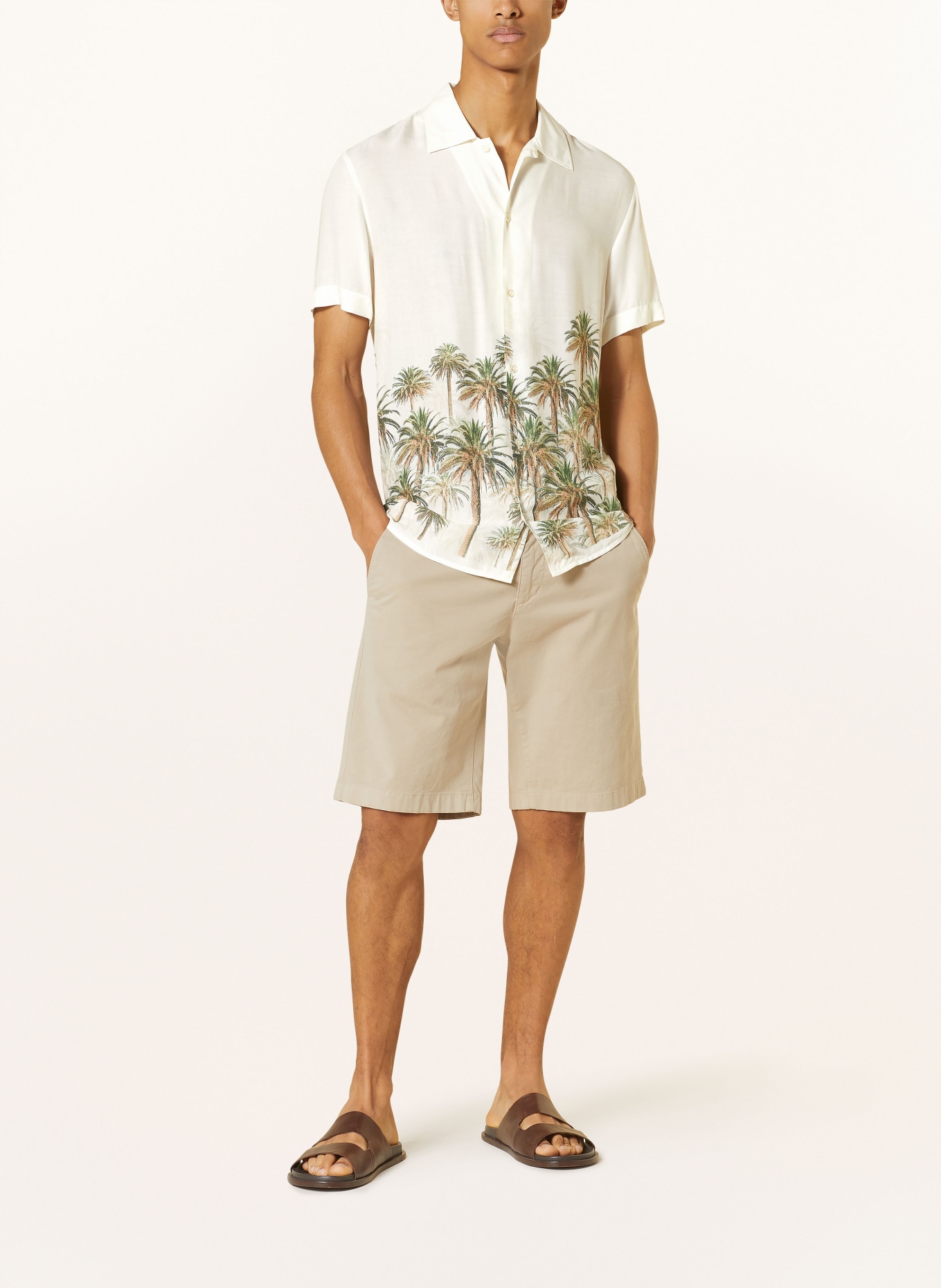 BALDESSARINI Short sleeve shirt regular fit, Color: ECRU/ GREEN/ TURQUOISE (Image 3)