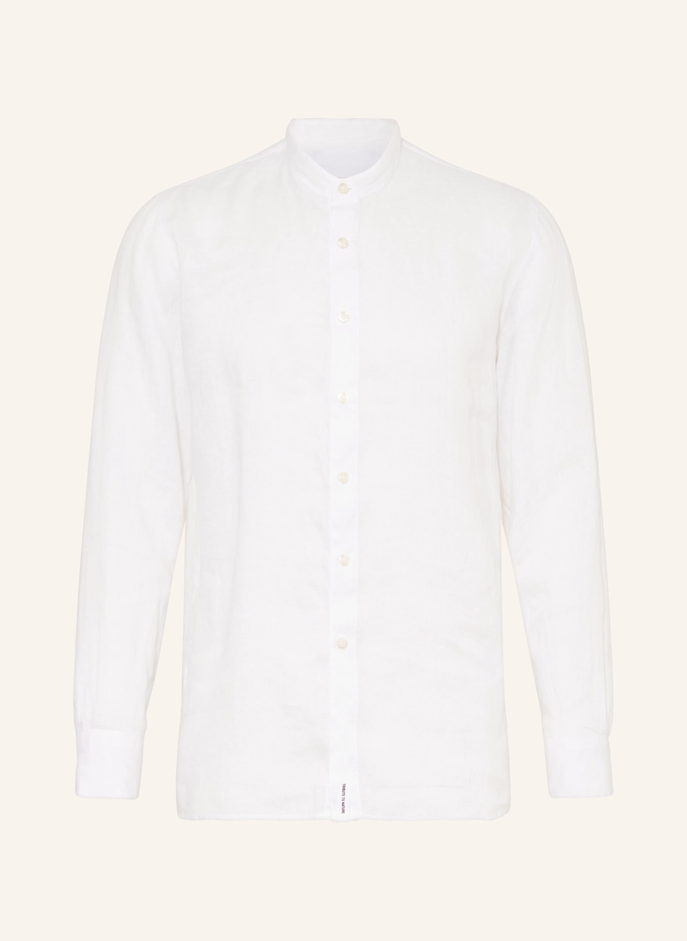 BALDESSARINI Linen shirt regular fit with stand-up collar, Color: WHITE (Image 1)