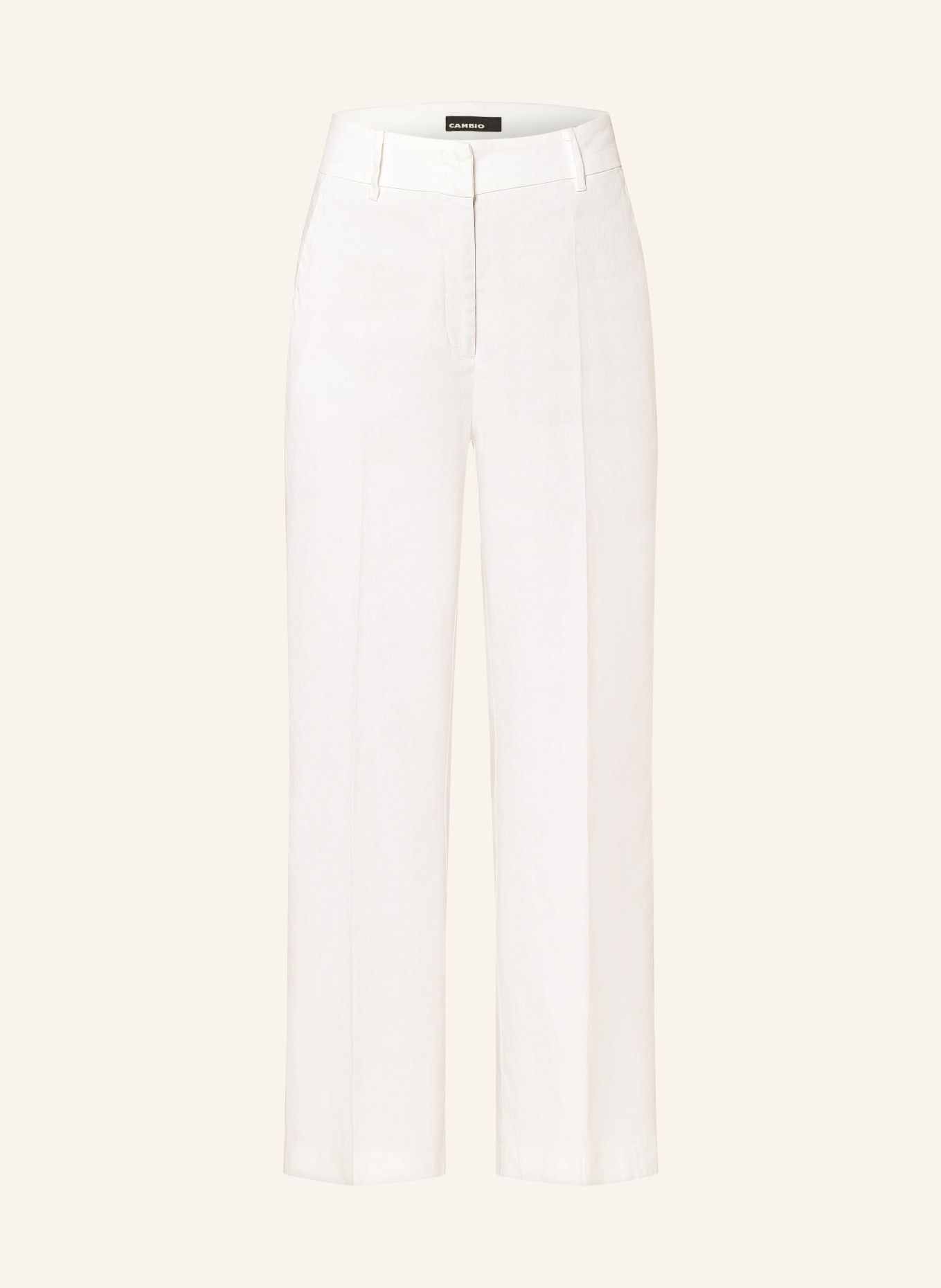 CAMBIO 7/8 chinos CALIFORNIA with linen, Color: WHITE (Image 1)