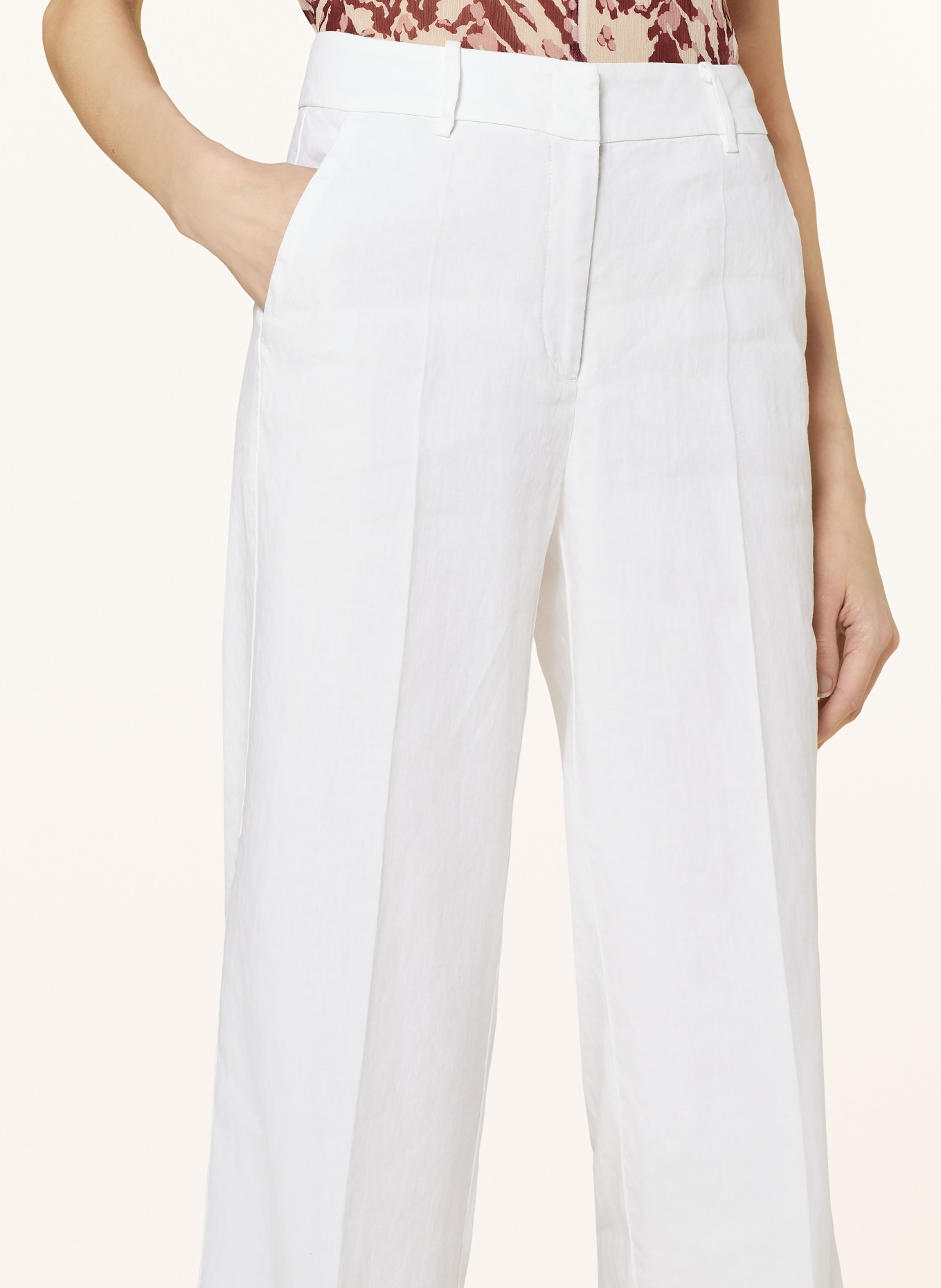 CAMBIO 7/8 chinos CALIFORNIA with linen, Color: WHITE (Image 5)