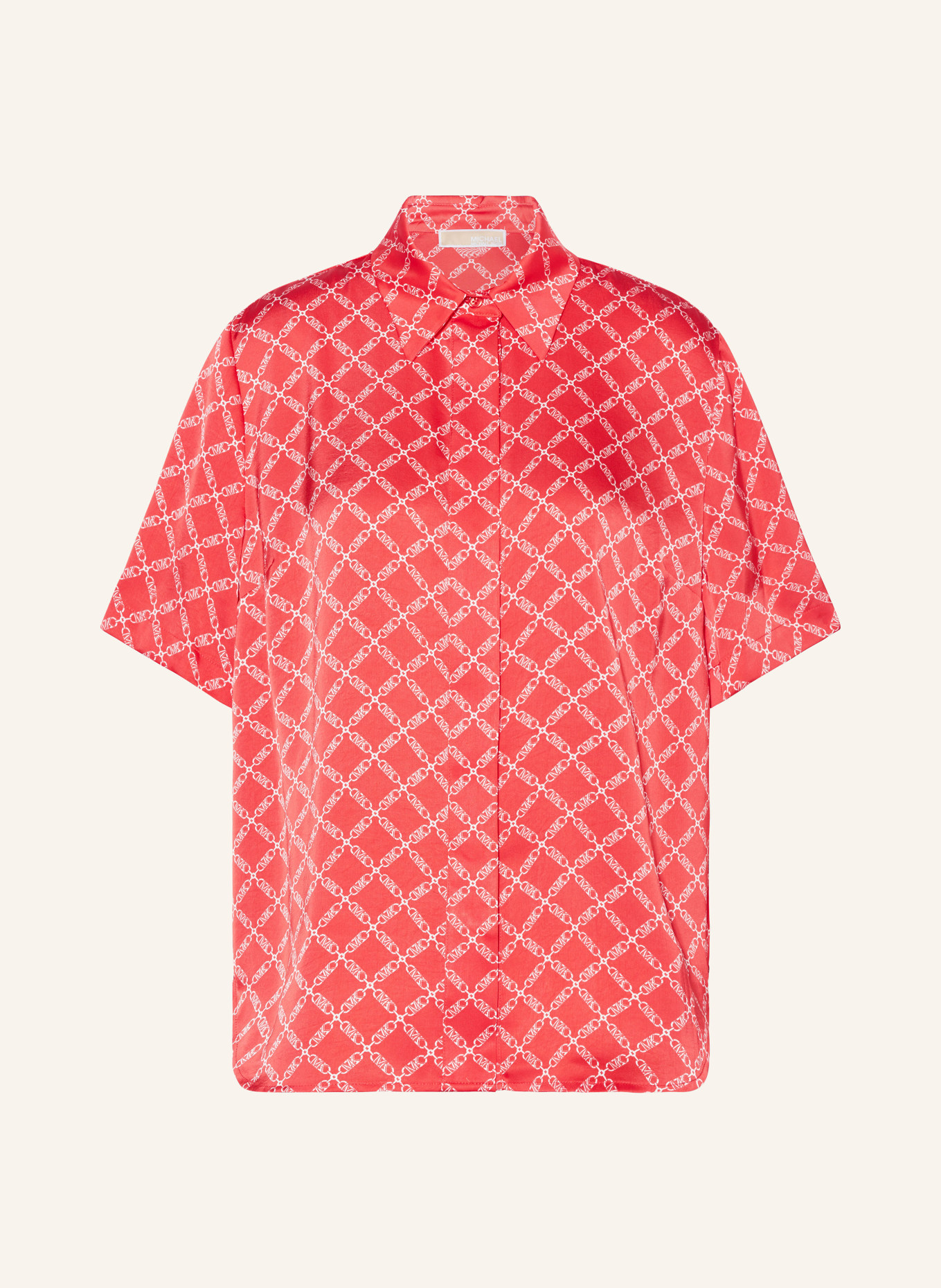MICHAEL KORS Hemdbluse aus Satin, Farbe: ROT/ WEISS (Bild 1)