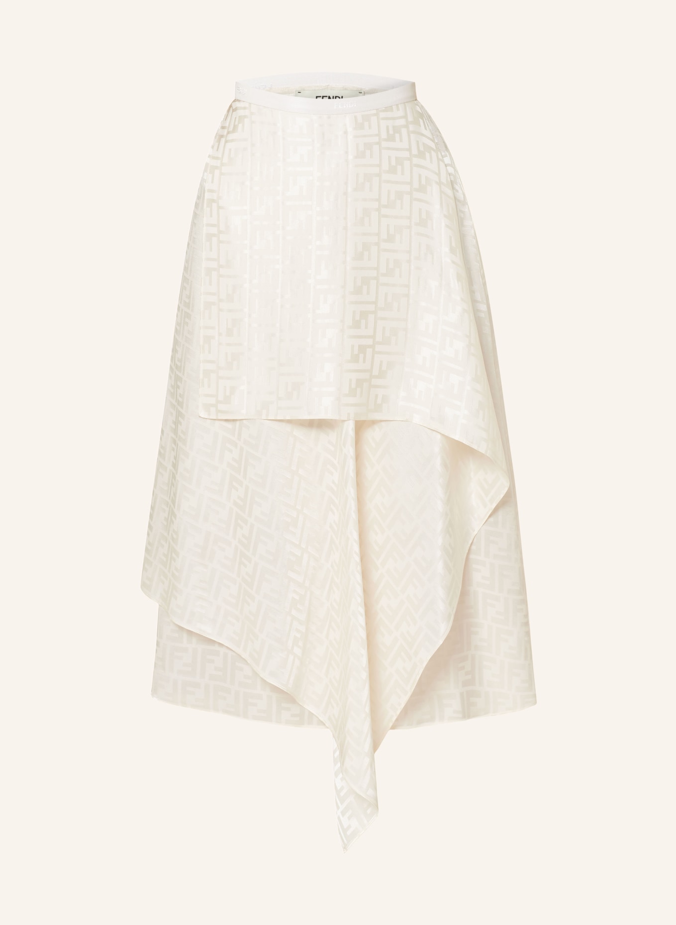 FENDI Wrap skirt in silk, Color: ECRU (Image 1)