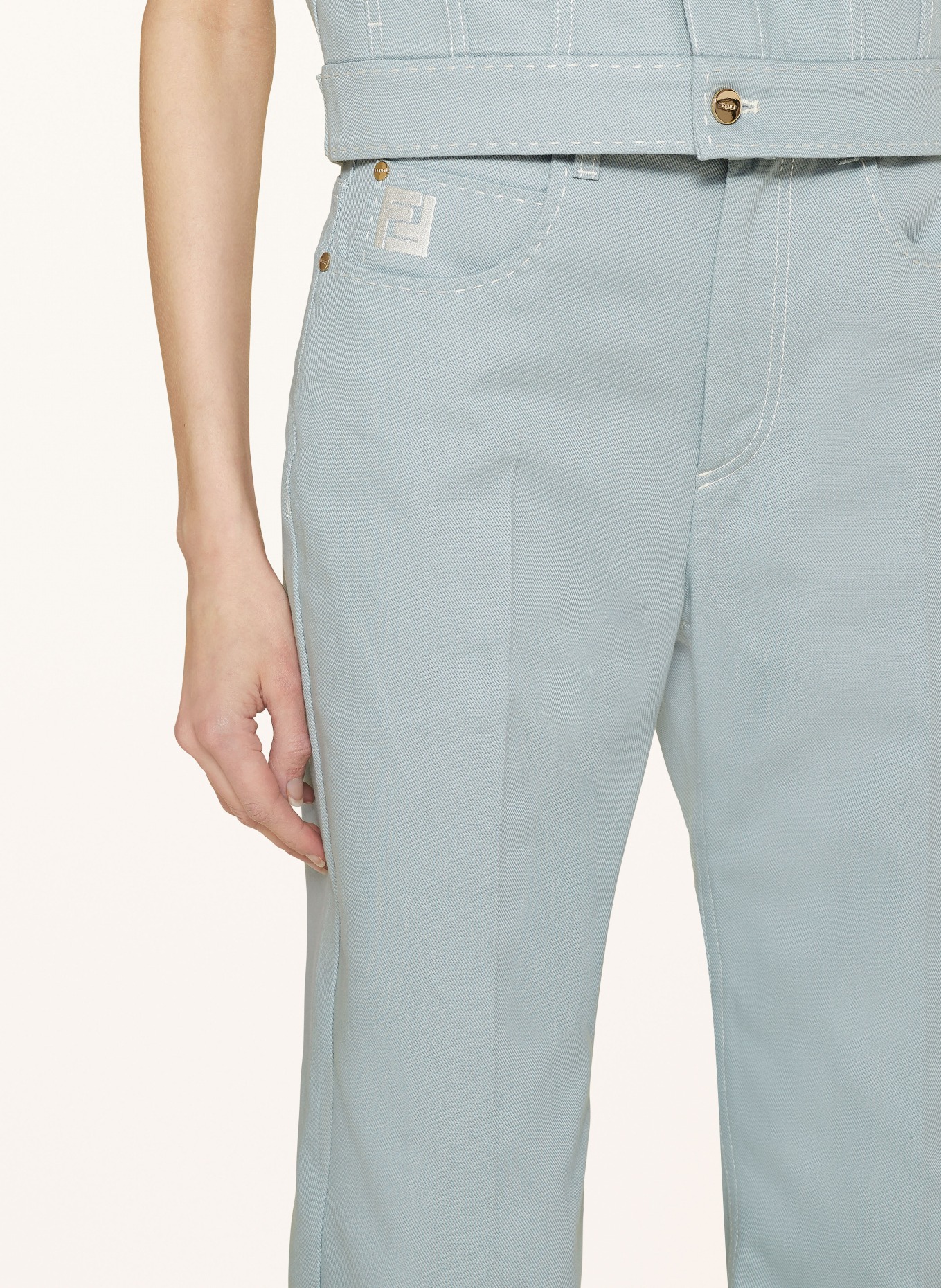 FENDI Straight jeans, Color: F08S8 PALE BLUE (Image 5)