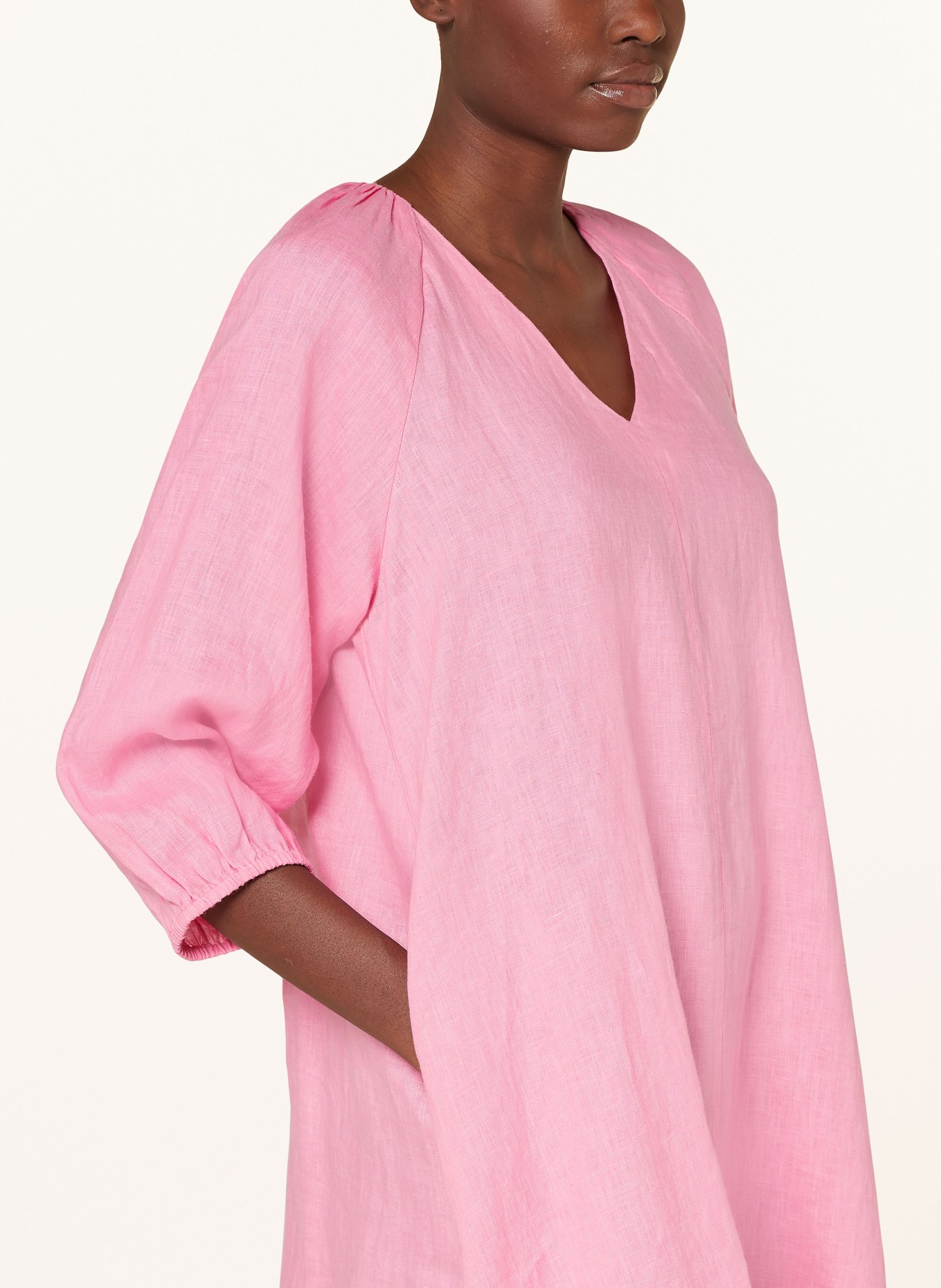 rich&royal Linen dress with 3/4 sleeves, Color: PINK (Image 4)