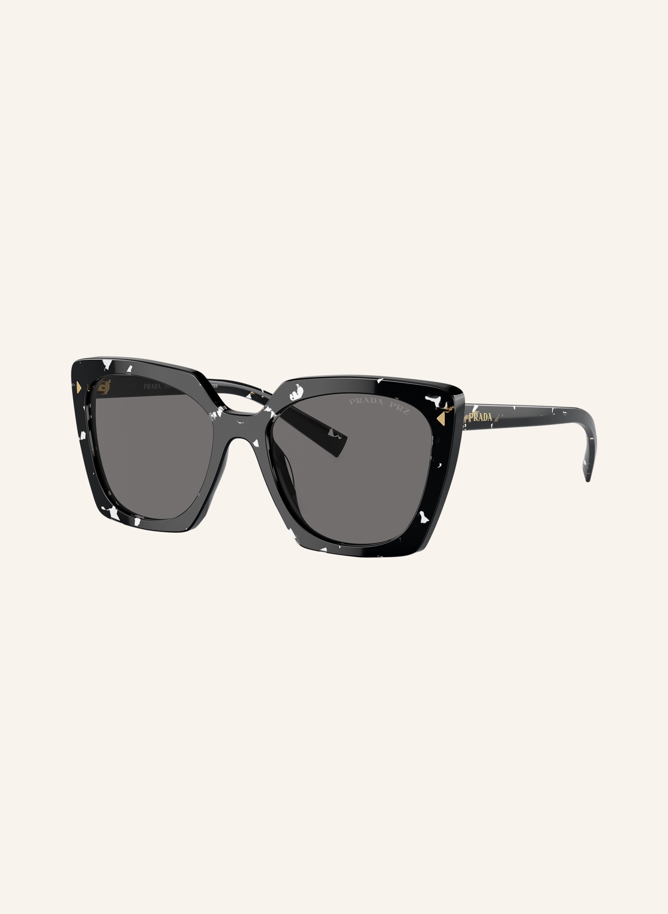 PRADA Sunglasses SPR 23Z, Color: 15S5Z1 - BLACK/ DARK GRAY POLARIZED (Image 1)